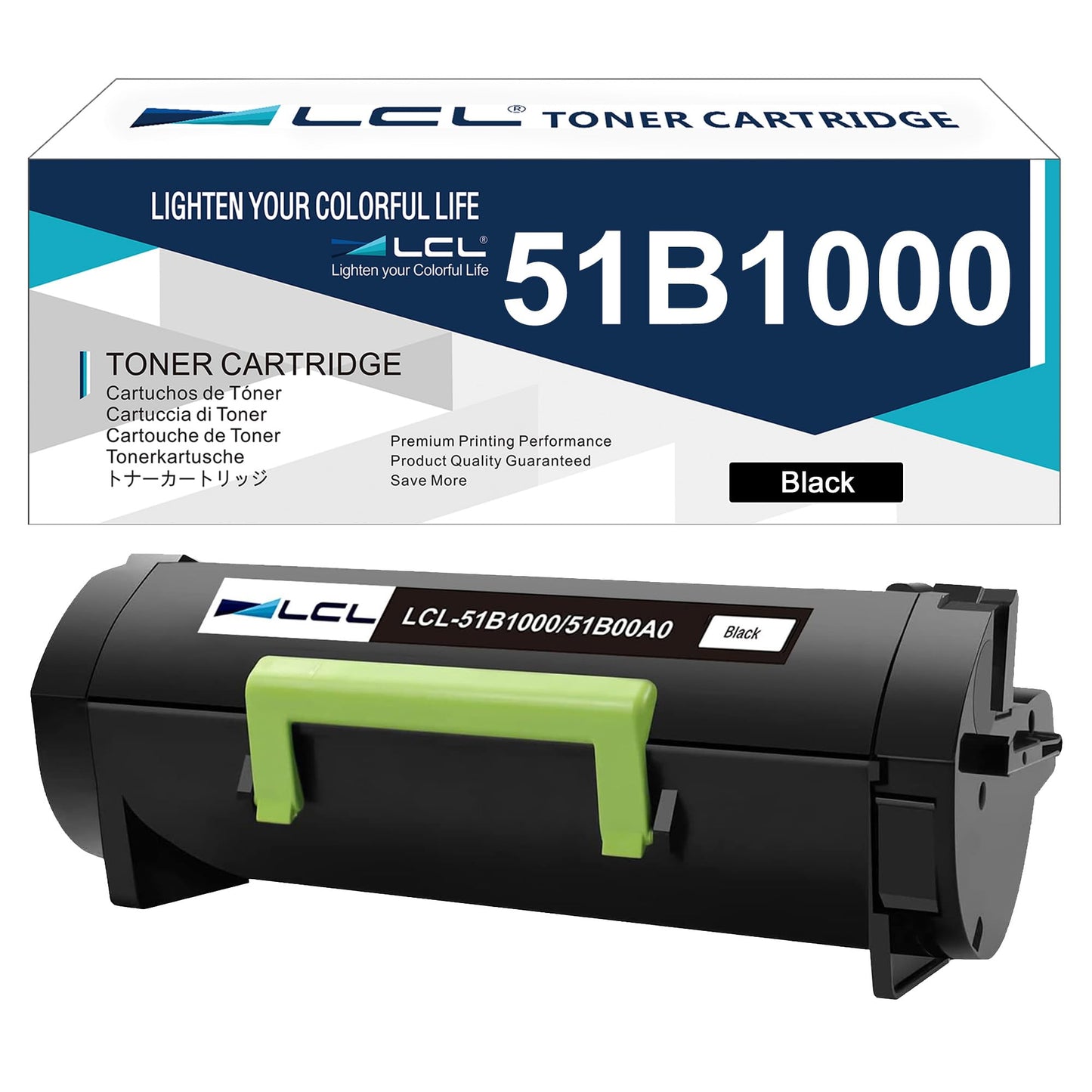 Updated Chip LCL Remanufactured Toner Cartridge for Lexmark 51B1000 51B2000 51B00A0 (1-Pack, Black) for MX417DN MX517DE MX617DE MX417d MS317DN MS417DN MS517DN MS617DN MX317DN
