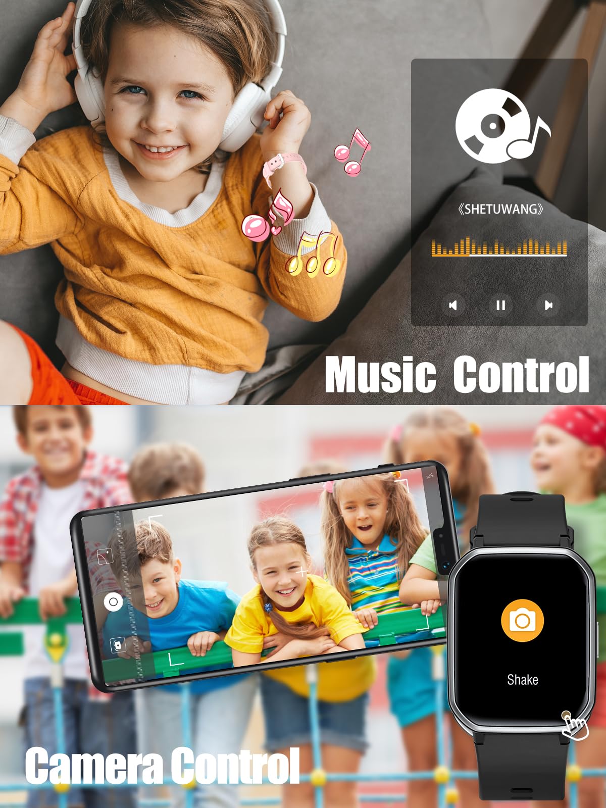 Mgaolo Kids Smart Watch for Boys Girls,Kids Fitness Tracker Smartwatch with Heart Rate Sleep Monitor,Waterproof Pedometer Activity Tracker for Fitbit Android iPhone, Birthday Present (Black)