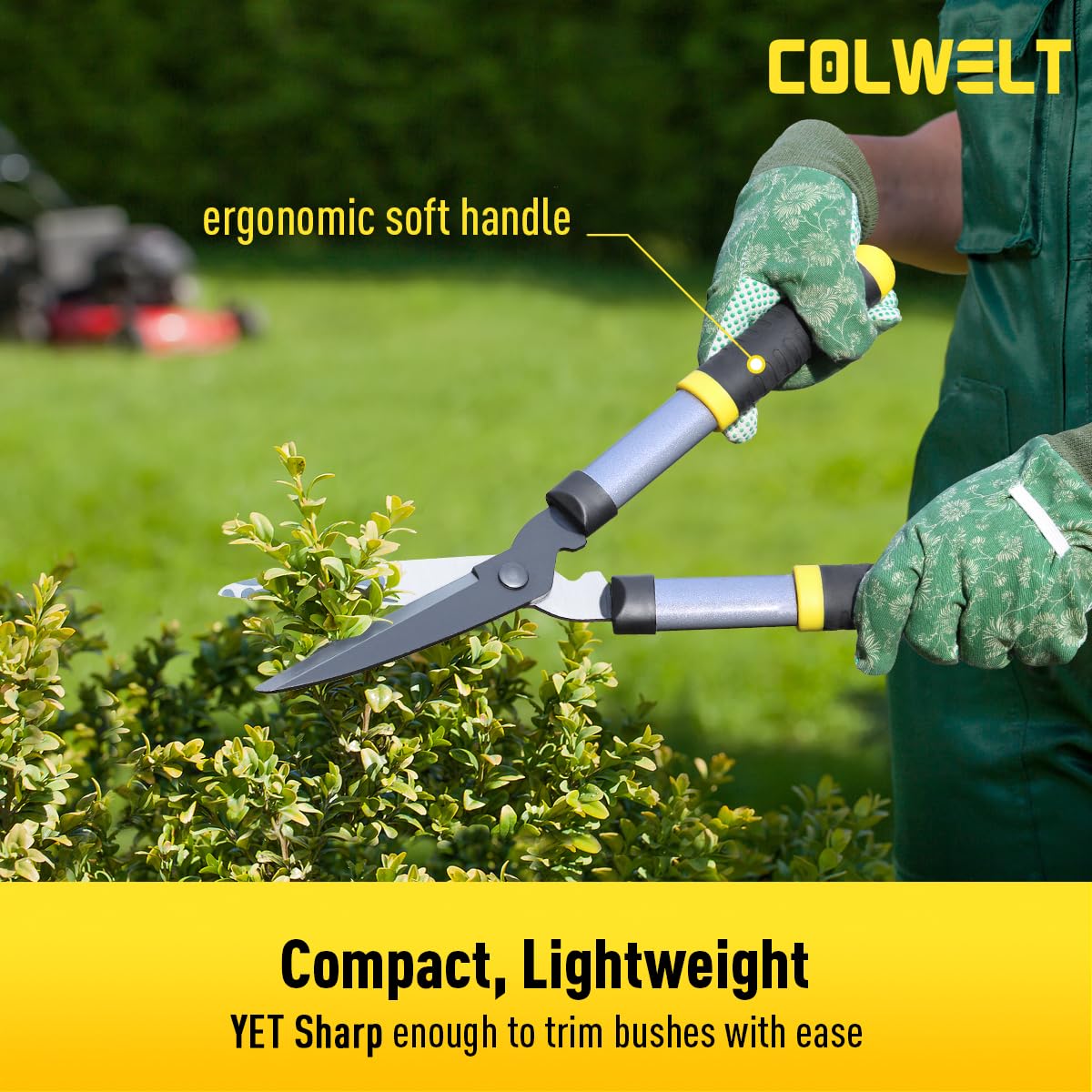 Colwelt Loppers Hedge Clippers Garden Shears 3Pcs, Compact Garden Loppers Shear Set with 17’’ Bypass Branch Cutters & Hedge Shears & Pruners, Tree Shrub Care Kit for Lopping with Soft Grip Handle