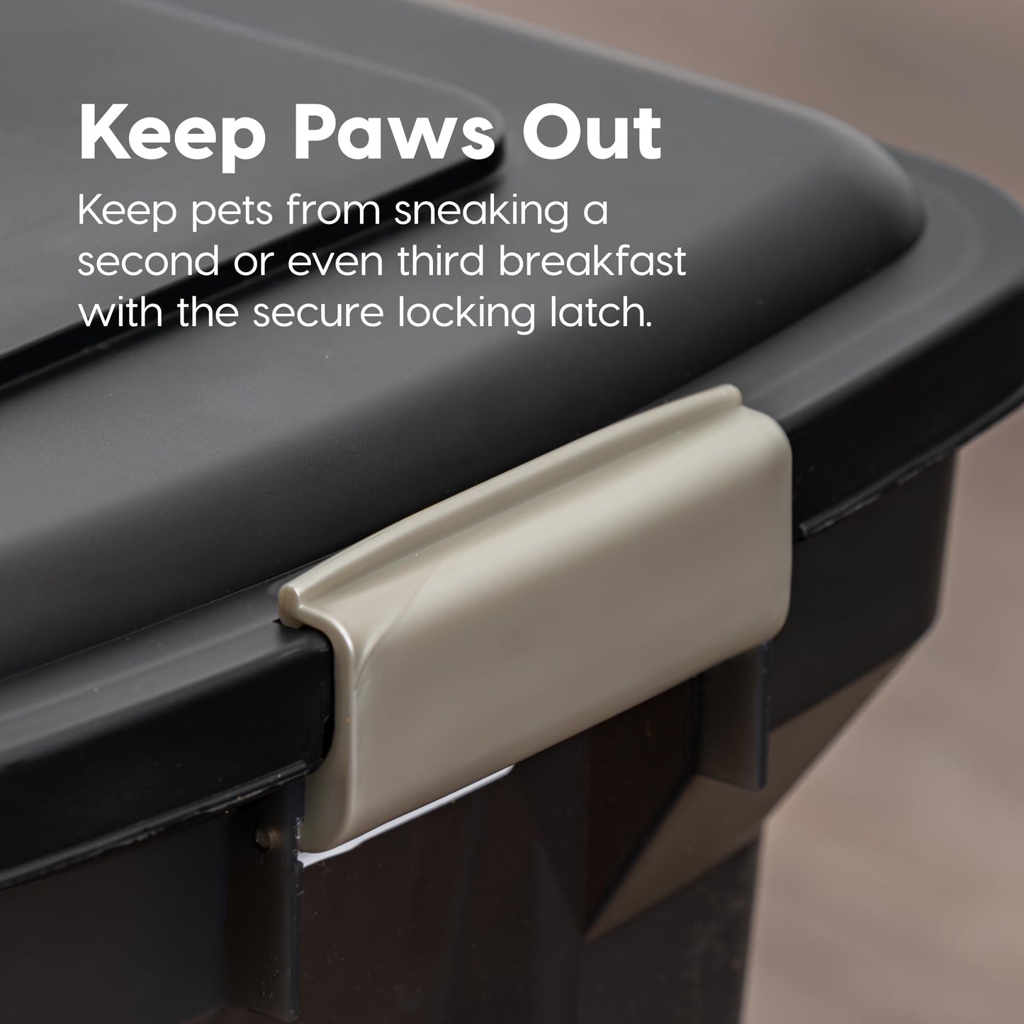 IRIS USA WeatherPro Airtight Dog Food Storage Container, Up to 13lbs, for Dog Cat Bird and Other Pet Food Treats Storage Bin, Pet Supplies, Keep Fresh, BPA Free, Smoke/Black