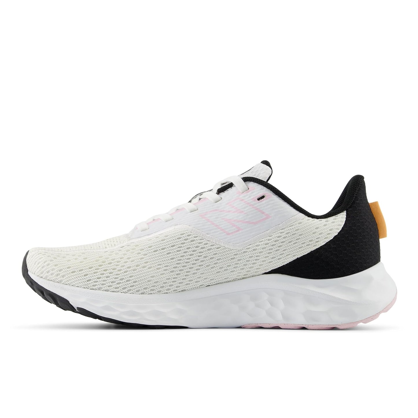 New Balance Women's Fresh Foam Arishi V4 Running Shoe, White/Black/Peach Blossom, 5 M