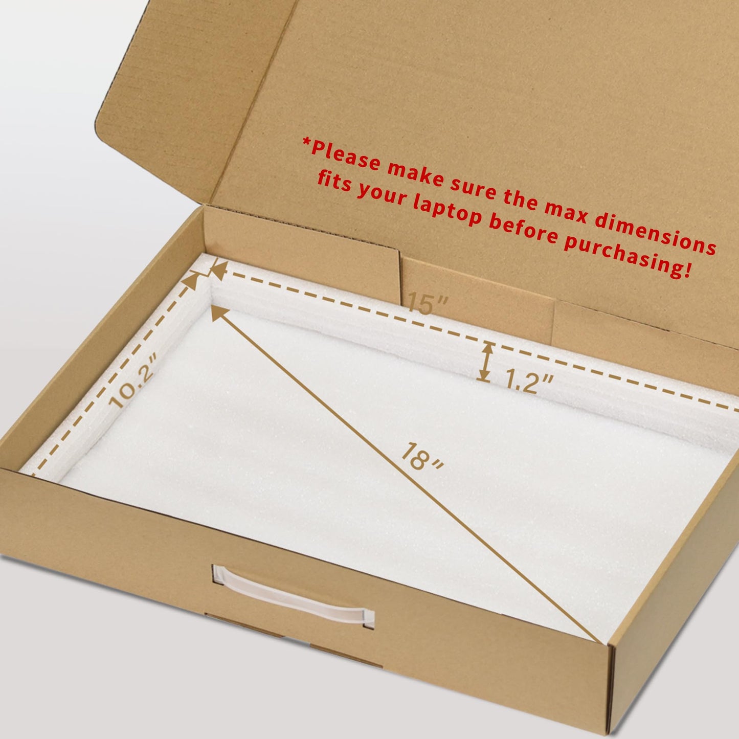 ALASHI Laptop Shipping Box with Protection Foam for up to 17.3 Inches Notebook, Cardboard Laptop Box, Secure Mailer Box, Brown
