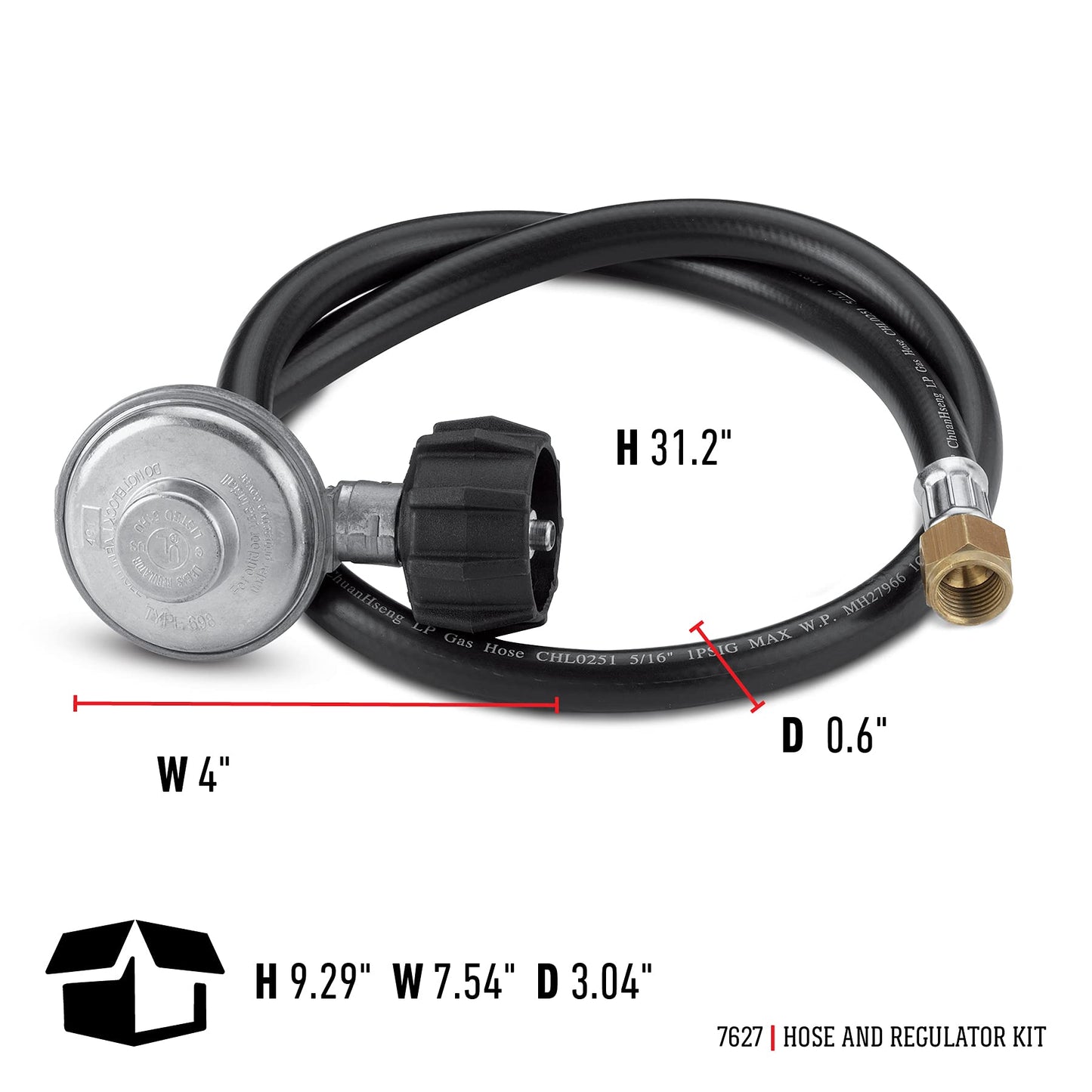 Weber 7627 QCC1 Hose and Regulator Kit for Genesis Gas Grill, 30-Inch