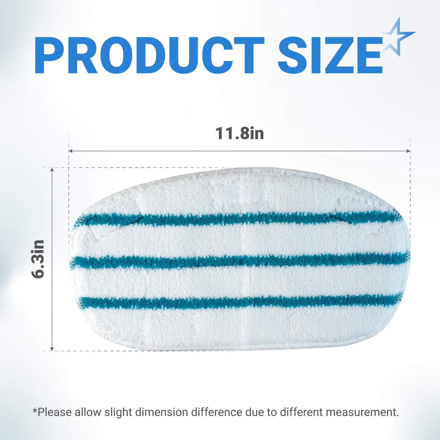 BlueStars 10-Pack Replacement Microfiber Steam Mop Pads Compatible with PurSteam ThermaPro 10-in-1 and ThermaPro 211 Steam Mop Cleaners – Washable and Reusable Mop Pads for Steamer Floor Cleaning