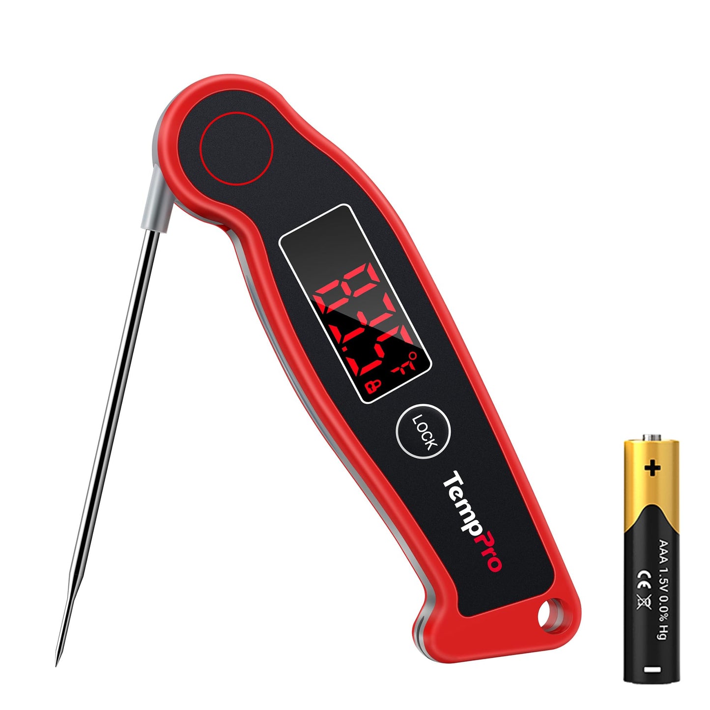TempPro TP19 Waterproof Digital Meat Thermometer for Grilling with Ambidextrous Backlit & Thermocouple Instant Read Kitchen Cooking Food Thermometer for Oil BBQ Grill Smoker (Previously ThermoPro)
