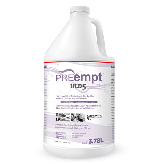 PREempt HLD5 High-Level Disinfectant for Reusable Spa, Salon and Nail Tools and Implements (3.78L) (1 Bottle)