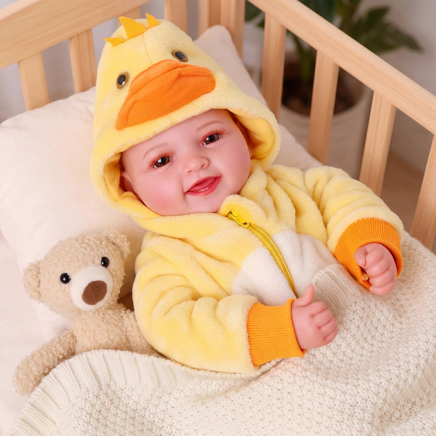 BABESIDE Lightweight Baby Doll Set – 15" Realistic Soft Doll for Girls, Easy to Carry & Hug – Pretend Play & Gift