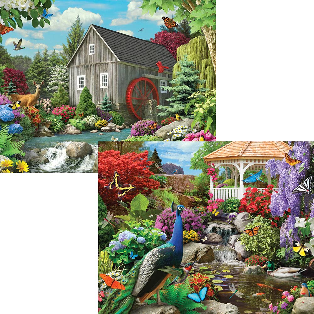 Bits and Pieces – 4-in-1 Multi-Pack - 1000 Piece Jigsaw Puzzles for Adults – 1000 pc Serene Beauty Puzzle Set Bundle by Artist Alan Giana - 51 cm x 69 cm