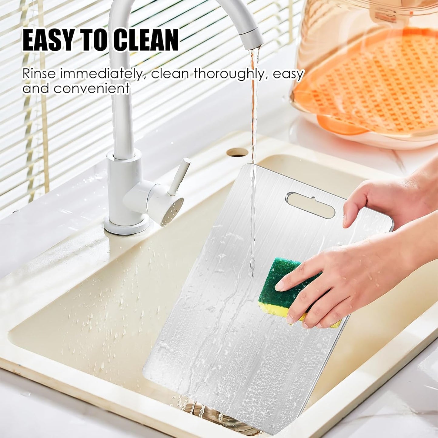 Stainless Steel Cutting Board, 3PCS Cutting Boards for Kitchen Chisel Dishwasher Safe, Double Sided Board Kitchen Supplies for Home Outdoor Camping Meal Preparation