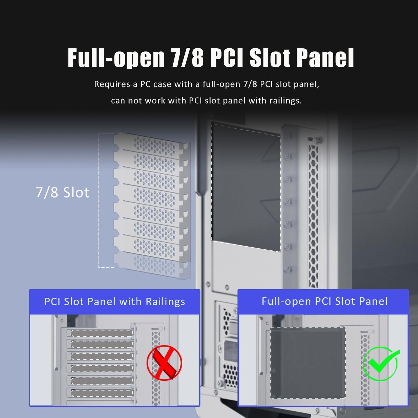 GLOTRENDS 3-Slot GPU Support Bracket with 150mm PCIe 5.0 Riser Cable for GPU Vertical Mount, Compatible with RTX5090 RTX4090 RX9070 RX7900, PC Cases with Open PCI 7/8-slot Design