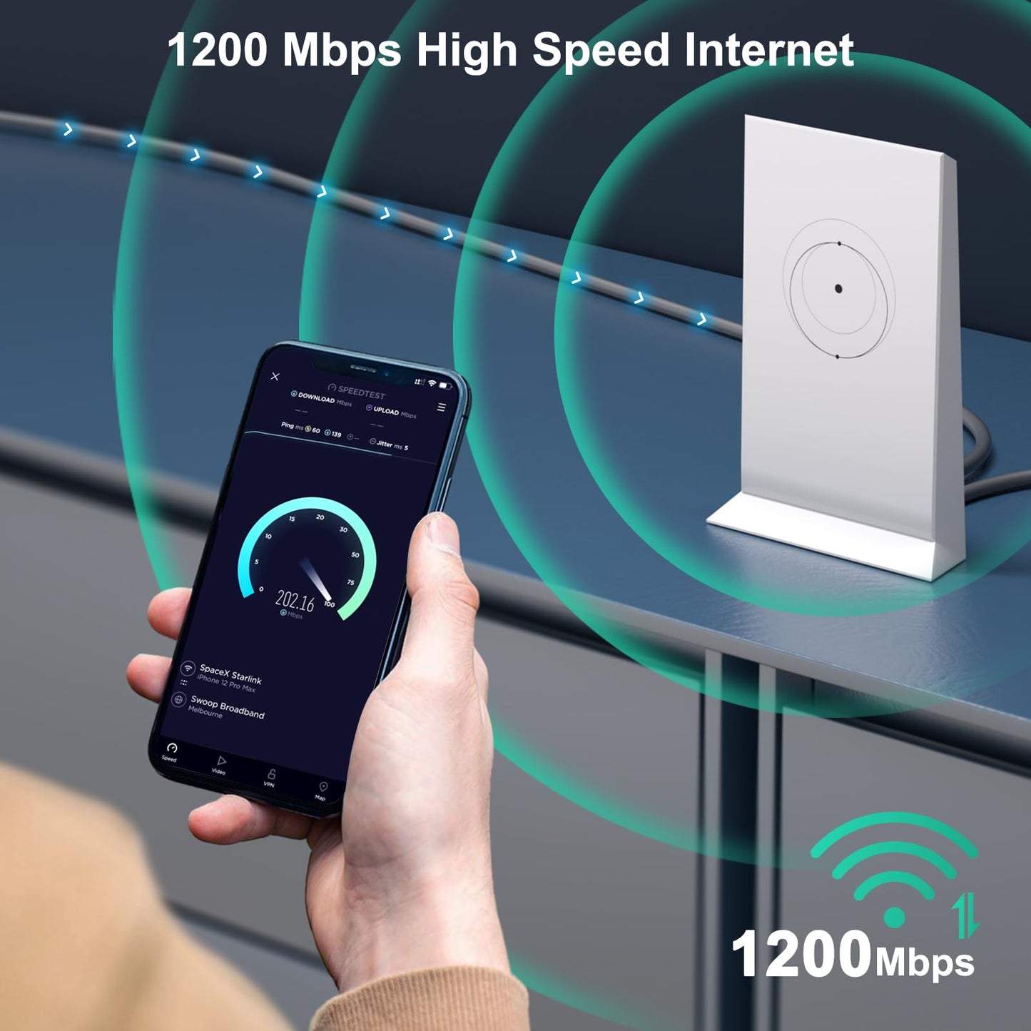 150FT(46M) Starlink Cable for Standard Actuated Gen 2, Replacement Cable Starlink V2, Starlink Extension Cable IP68 Waterproof with Cable Plug Protective Silicone Covers for Satellite V2, Gray