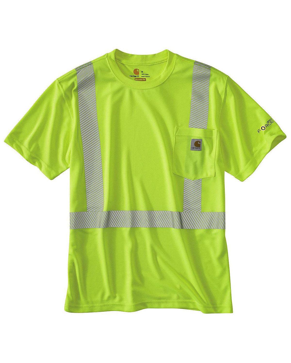 Carhartt Men's Big & Tall High Vis Force High Visibility Short Sleeve Class 2 Tee,Brite Lime,XXXX-Large
