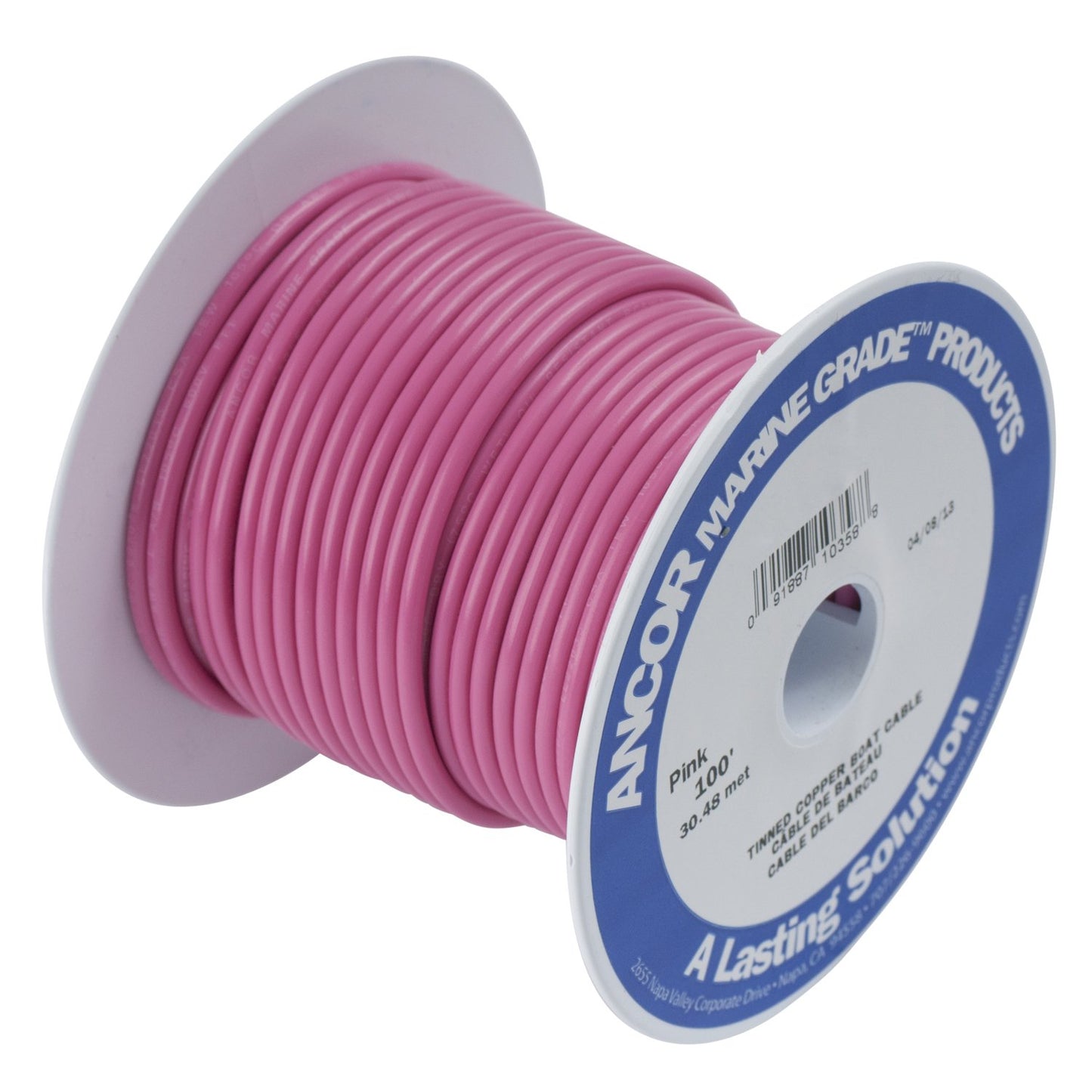 Ancor 106602 Marine Grade Electrical Primary Tinned Copper Boat Wiring (12-Gauge, Pink, 25-Feet)