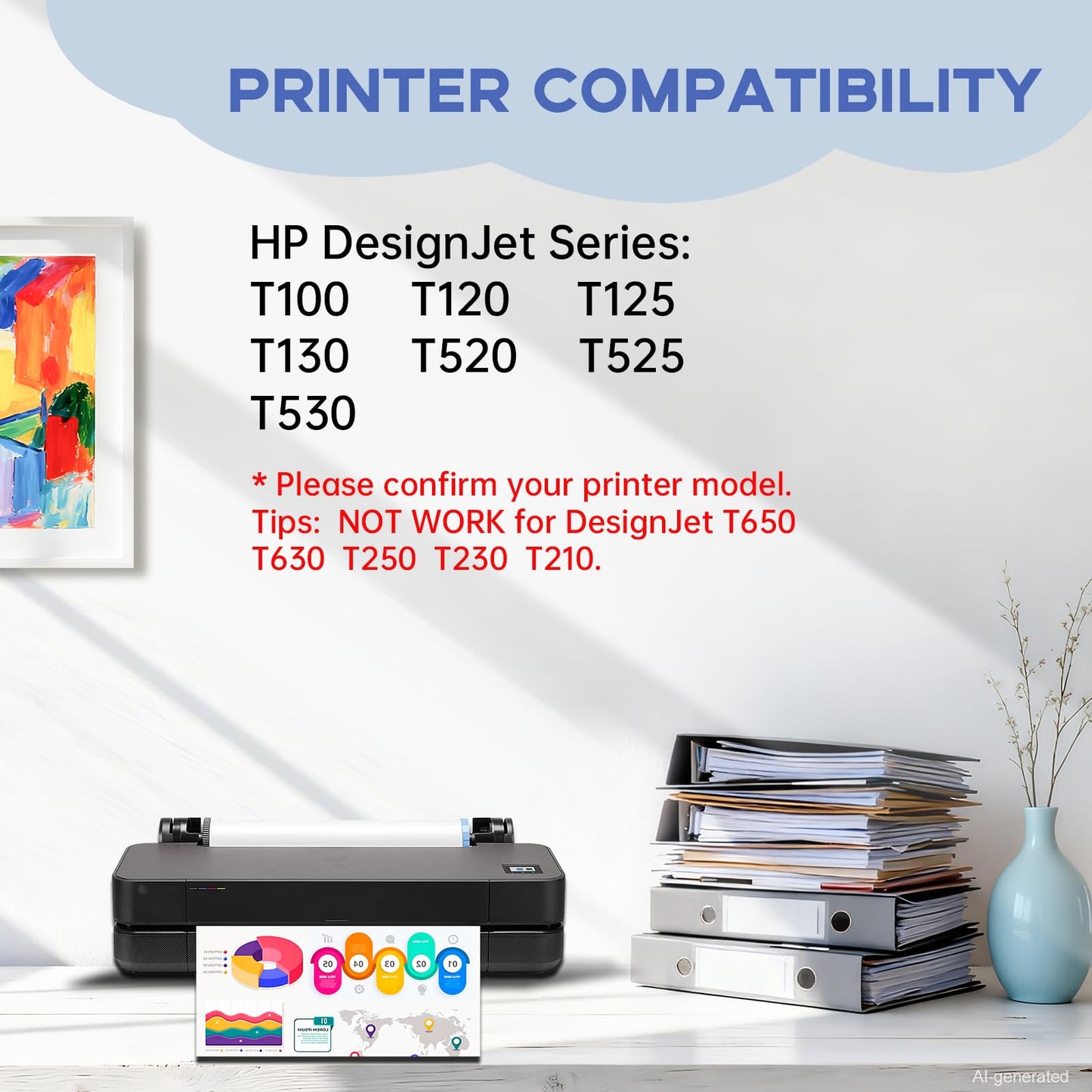 Miss Deer 711XL Ink Cartridges High Yield Combo Pack Replacement for hp 711 Ink Cartridges,Work for HP DesignJet T100 T120 T125 T130 T520 T525 T530 Printer(80-ml BK / 29-ml C/M/Y) 9 Pack
