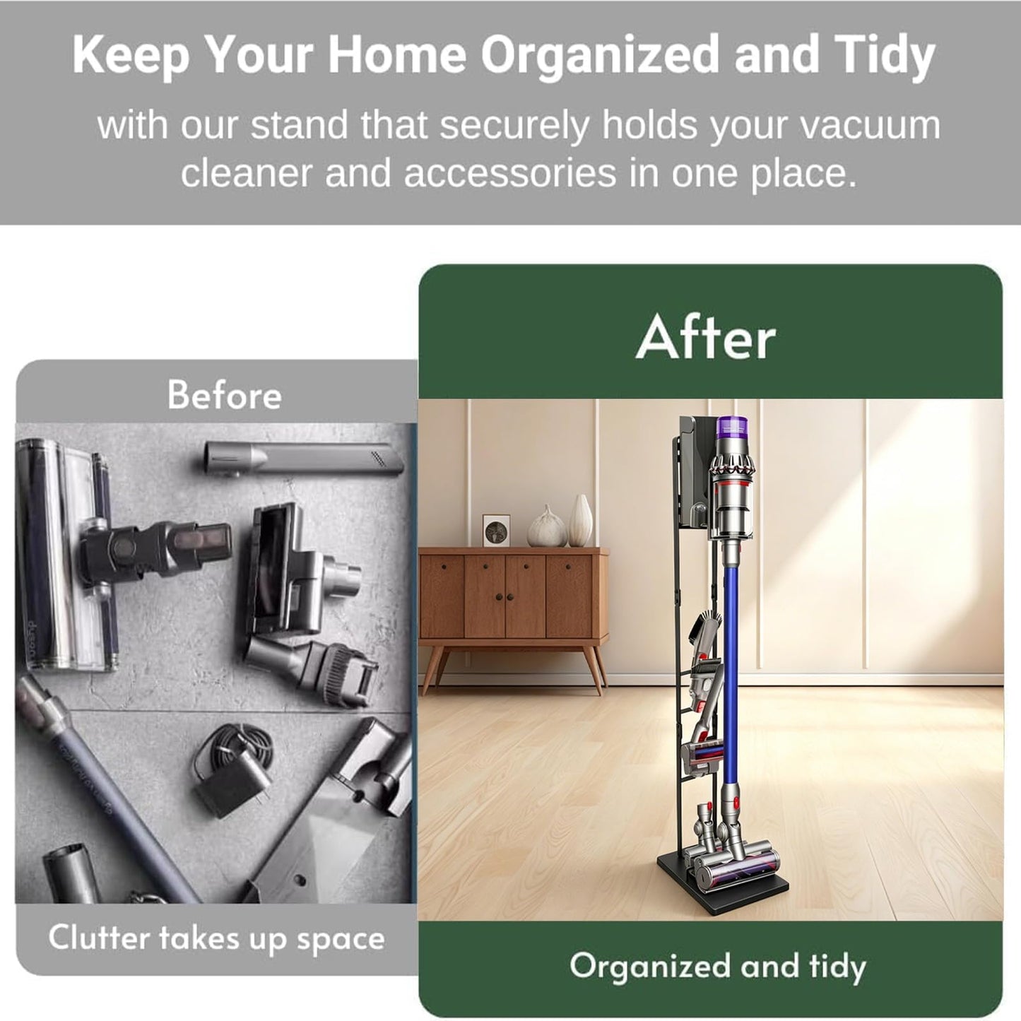 IZSOHHOME Vacuum Stand for Dyson,Storage-Stand-Docking-Station-Holder Compatible with Dyson,Stable Metal Storage Bracket Stand Holder,V6 V7 V8 V10 V11 V12 V15 DC30 DC31 DC34 DC35 DC58 DC59 Cordless