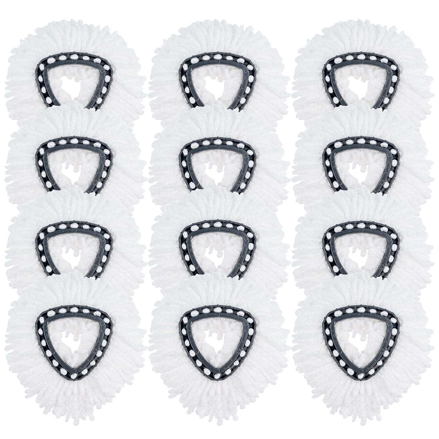 12 Pack Mop Replacement Heads Compatible with Spin Mop, Microfiber Spin Mop Refills, Easy Cleaning Mop Head Replacement