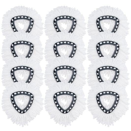 12 Pack Mop Replacement Heads Compatible with Spin Mop, Microfiber Spin Mop Refills, Easy Cleaning Mop Head Replacement