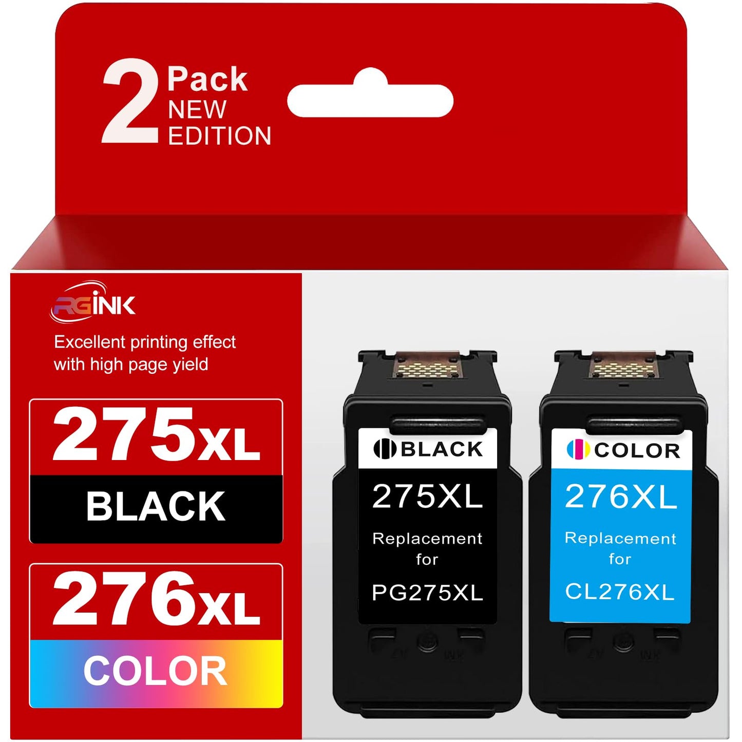 PG-275XL CL-276XL Ink Cartridge, Replacement for Canon 275 276 XL Ink Cartridges, with Canon TR4720 Ink Cartridges, TR4700 Ink Cartridge, TR4722 TS3500 TS3520 TS3522 Printer (1Black, 1Tri-Color)