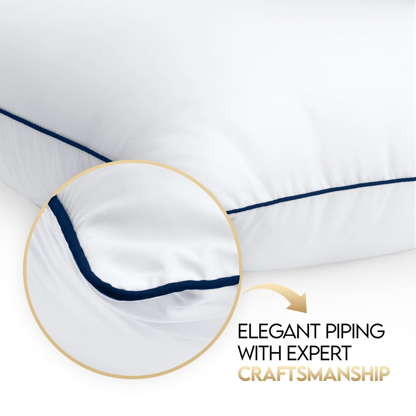 Utopia Bedding Bed Pillows for Sleeping (Navy), King Size, Set of 2, Hotel Pillow, Cooling Pillows for Side, Back or Stomach Sleepers