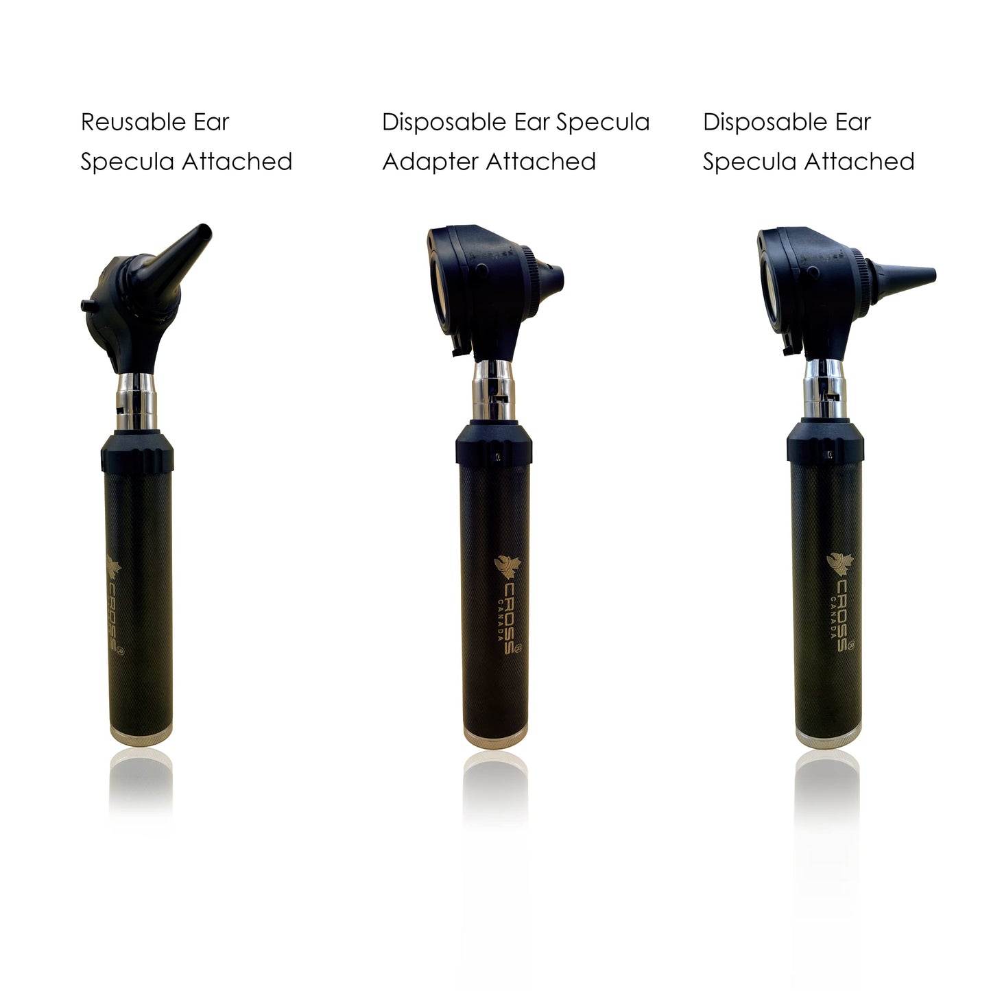 Cross Canada Physician LED Otoscope Diagnostic Set – Professional Otoscope for Physician, Medical Student, Nursing Student, Doctor, Nurse (Black)