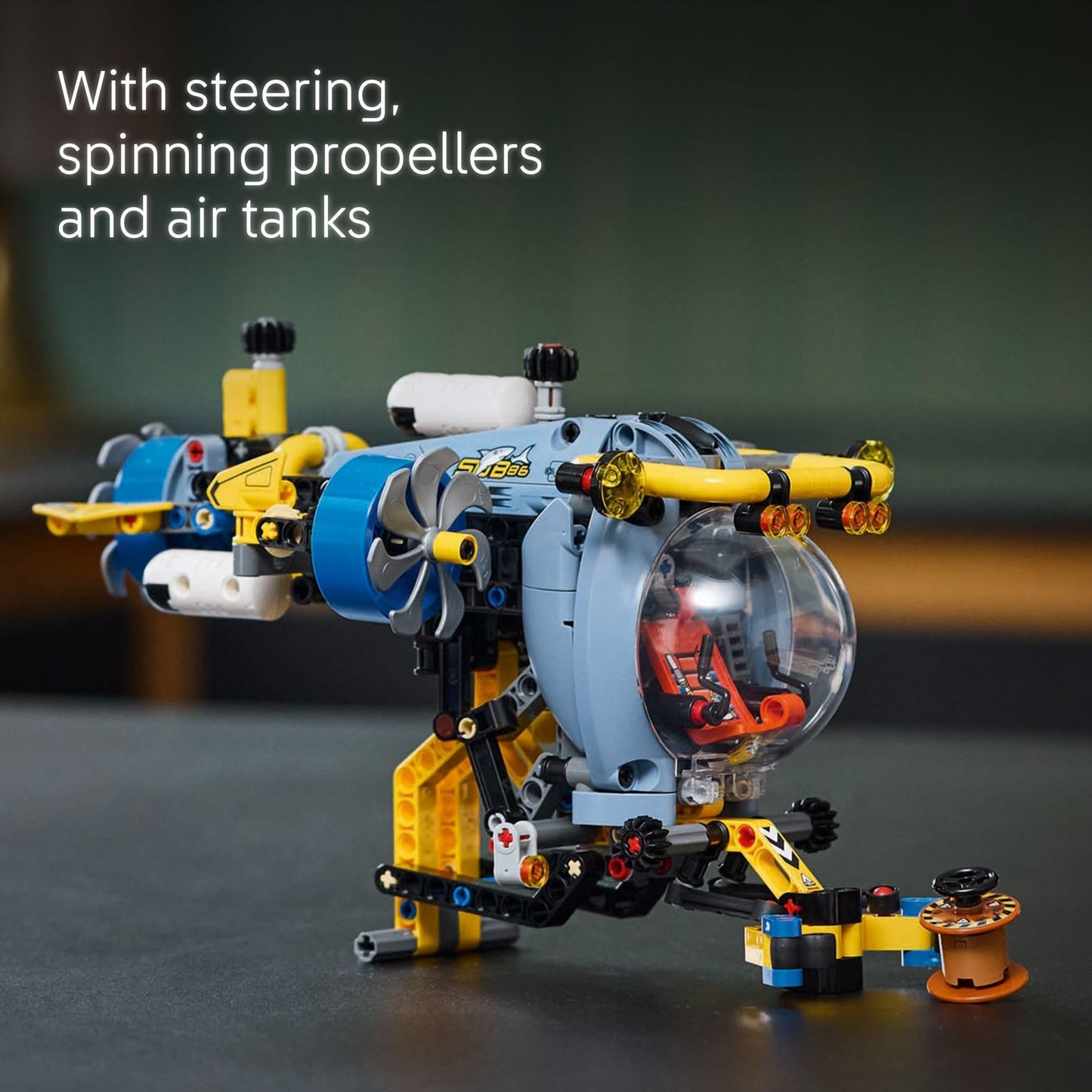 LEGO Technic Deep-Sea Research Submarine Toy - Building Toy for Kids, Boys and Girls, Ages 9+ - Creative and Unique Gift Idea for Birthdays - Movable Propellers and More - 42201