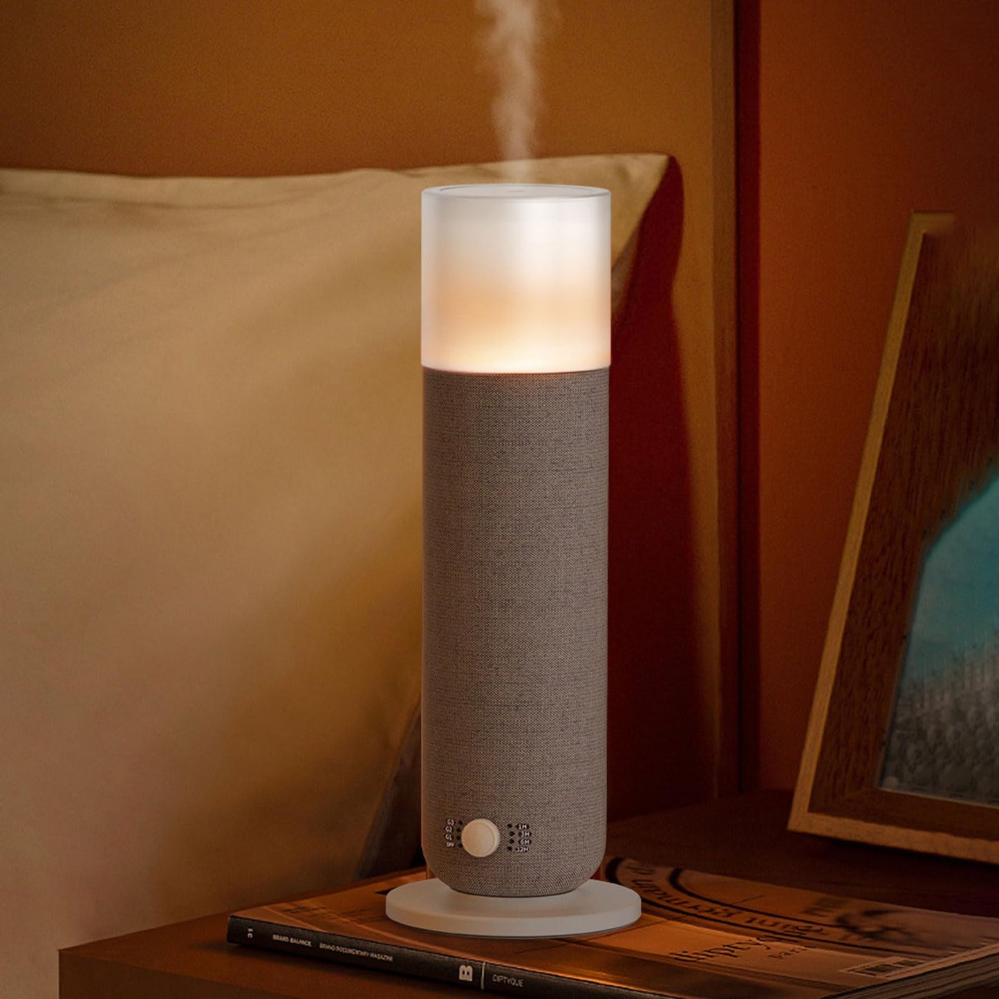 Scentiplus Aroma Diffuser, 120 ml, Tower, Grey, 1000 sq ft, Ambient Light, Button Control, Long Lasting Scent