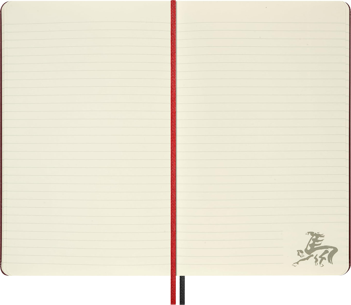 Moleskine Limited Edition Year of the Horse 2026 Woodcut Notebook, Hard Cover, Large (5" x 8.25") Ruled/Lined, Autumn Red, 176 pages