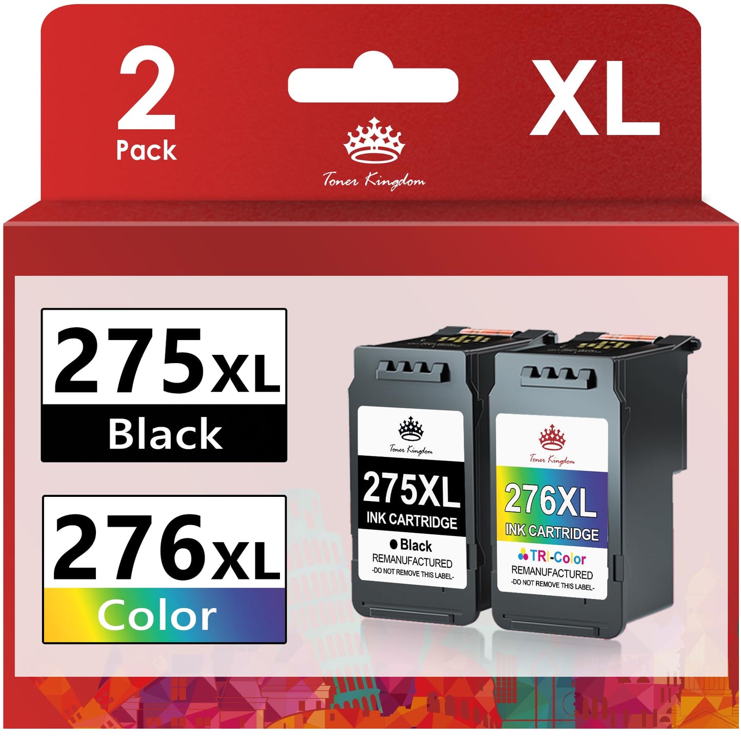 High Yield 275XL 276XL Ink Cartridges Compatible for Canon Printer Ink 275 276 PG-275XL CL-276XL Combo Pack Replacement for Pixma TS3520 TS3720 TR4720 TS3729 TR4700 TR4722 TR4725 TS3522 TS3722, 2 Pack