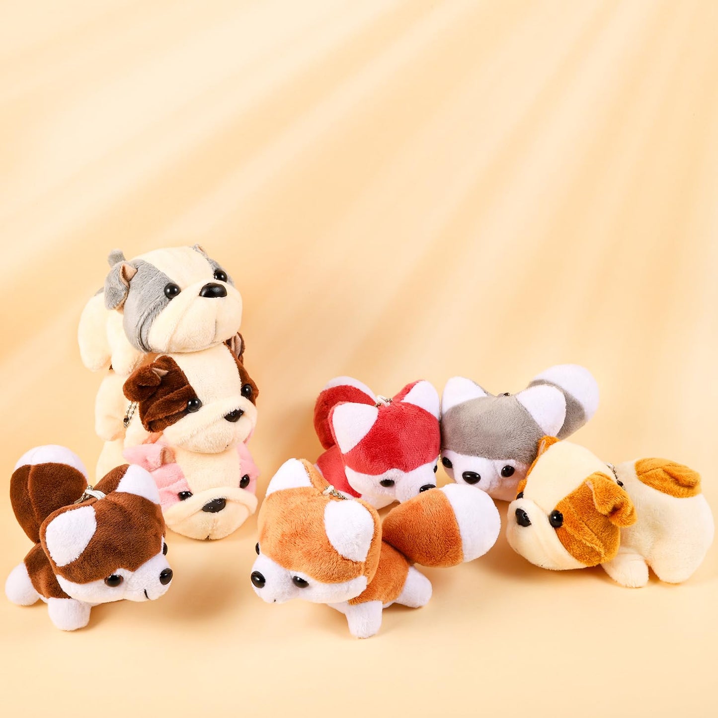 Niceup 24PCS Adopt Puppy Party Favors Bulk Mini Dog Paw Stuffed Animals Adoption Class Pet Puppy Toys Doll for Party Bag Christmas Valentine's Day Goodie Bag Stuffer Gift Fillers