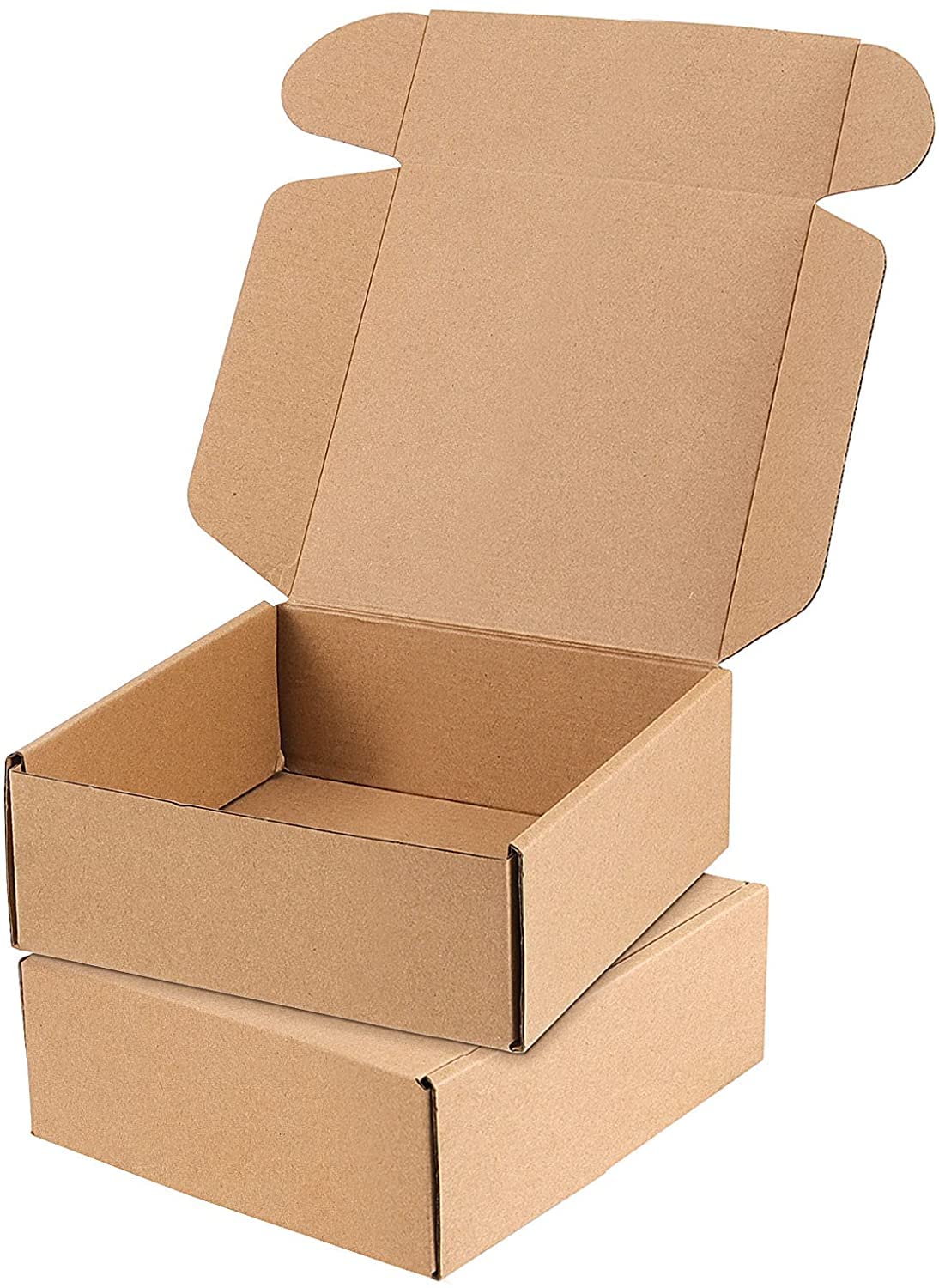 HAKZEON 100 Pack 4 x 4 x 2 Inch Brown Shipping Boxes, Corrugated Box Mailers, Small Cardboard Gift Boxes Bulk, Tab Lock Tuck Top Mailer Boxes for Packing Small Crafts Transporting item