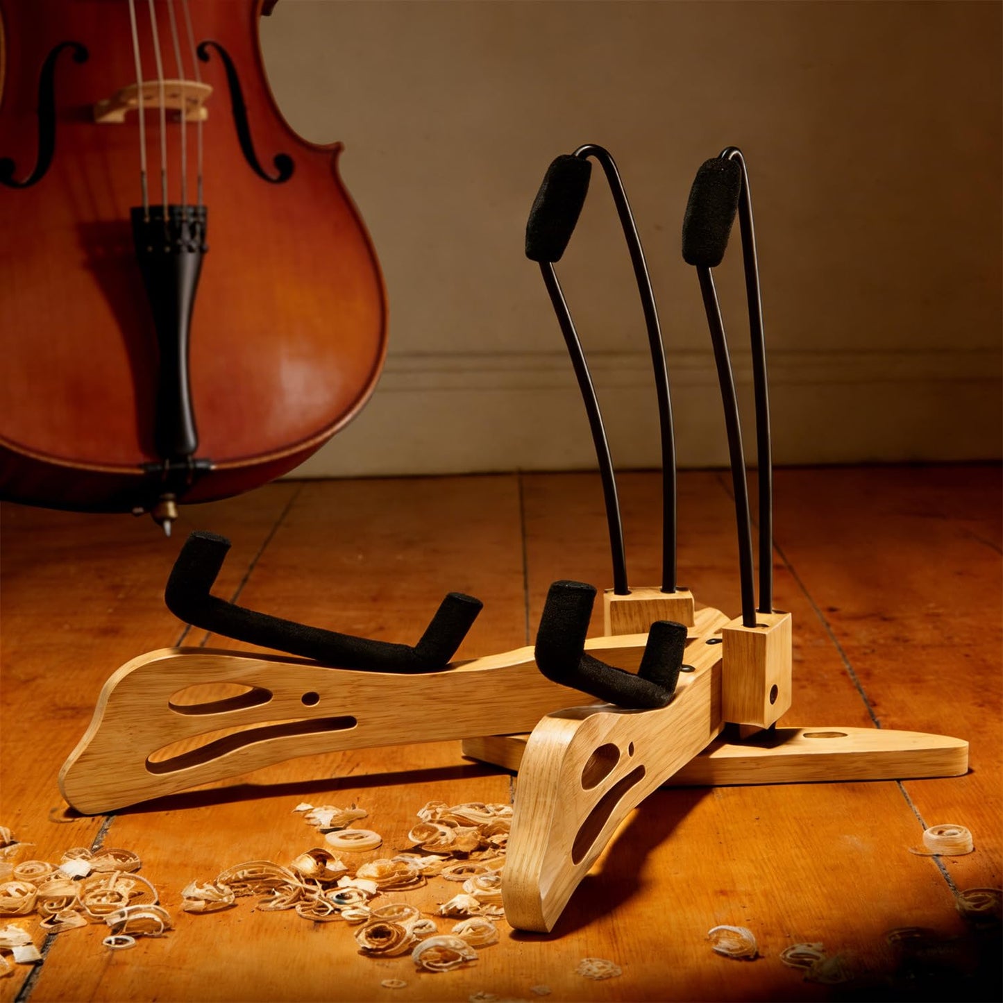 DIDA Acoustic Guitar Stand, Guitar Stand for Acoustic Holder, Folding Wooden Guitar Floor Stand with Non-slip Rubber and Soft Foam, Portable Musical Instrument Holder, Guitar Accessories (Ashwood)