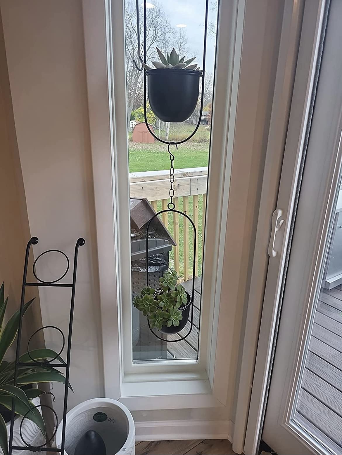 2 Pack Eco Joy Boho Metal Hanging Planters with 6" Pot (Detachable) + Hook | Hanging Planters Indoor, Modern Wall & Ceiling Planters, Mid Century Planter for Indoor & Outdoor, NO Plant incld…