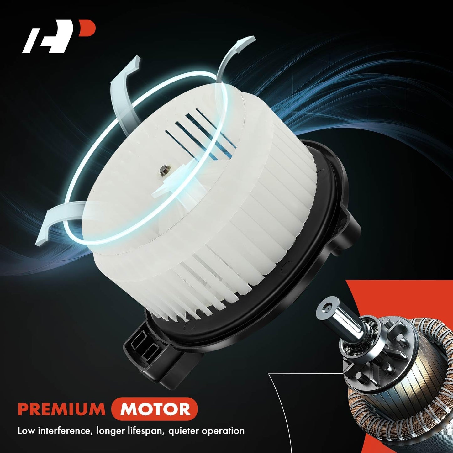 A-Premium Front HVAC Heater Blower Motor with Fan Cage Compatible with Honda Vehicles - 2009 2010 2011 2012 2013 2014 Fit