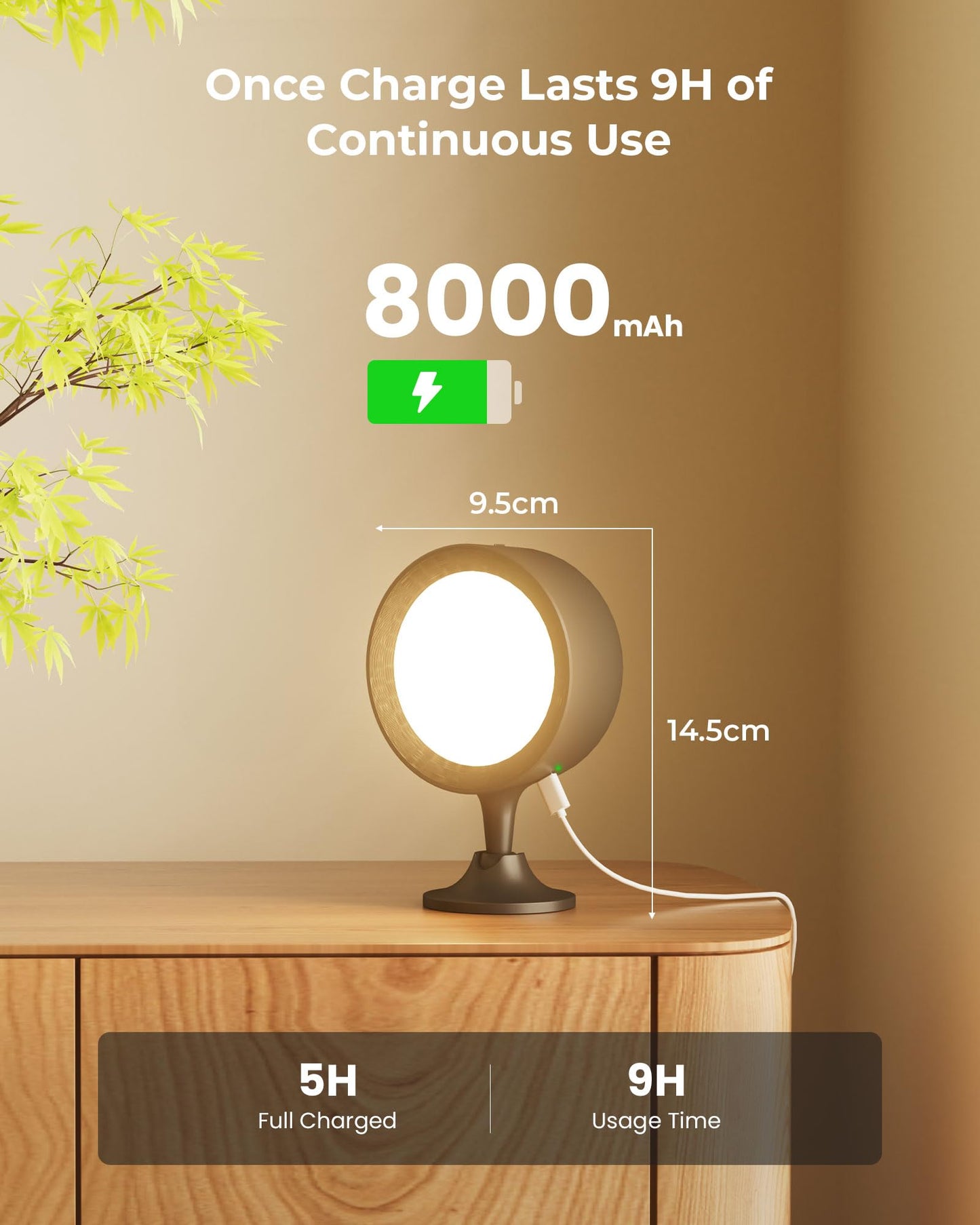FULEN Wall Light, 2 Pack Led Wall Sconces 18 Colors, 4 Brightness Levels, 8000mAh Rechargeable Battery,Touch and Remote Control, 360 ° Rotate, Wall Lamp Indoor for Bedroom, Living Room, Stairs, Black