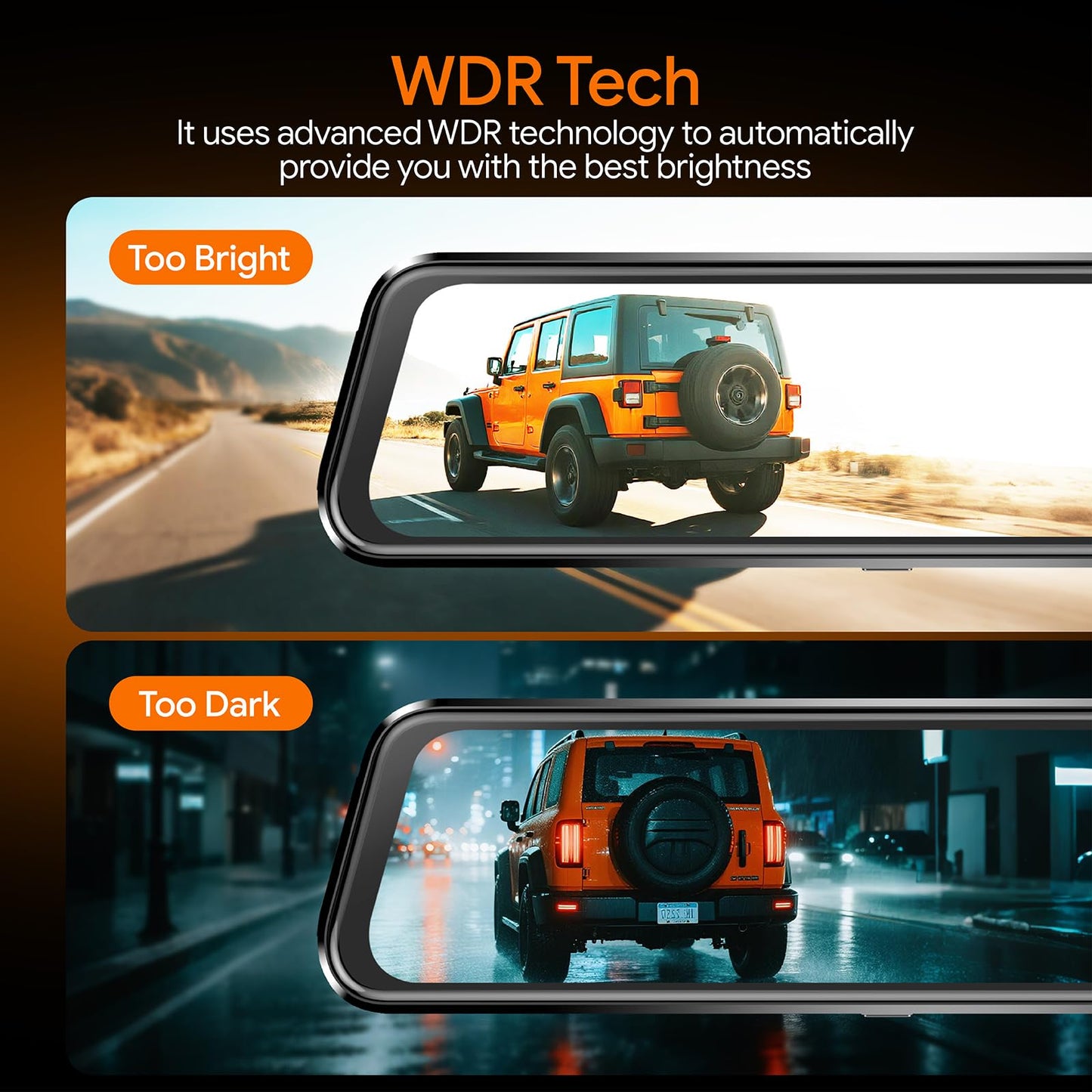 3 Channel Mirror Dash Camera for Cars, 10" Triple Rear View Mirror with 4K/3K Front, 1080P Inside and Rear with WiFi, G-Sensor, Night Vision, Reverse Assist, Parking Monitoring