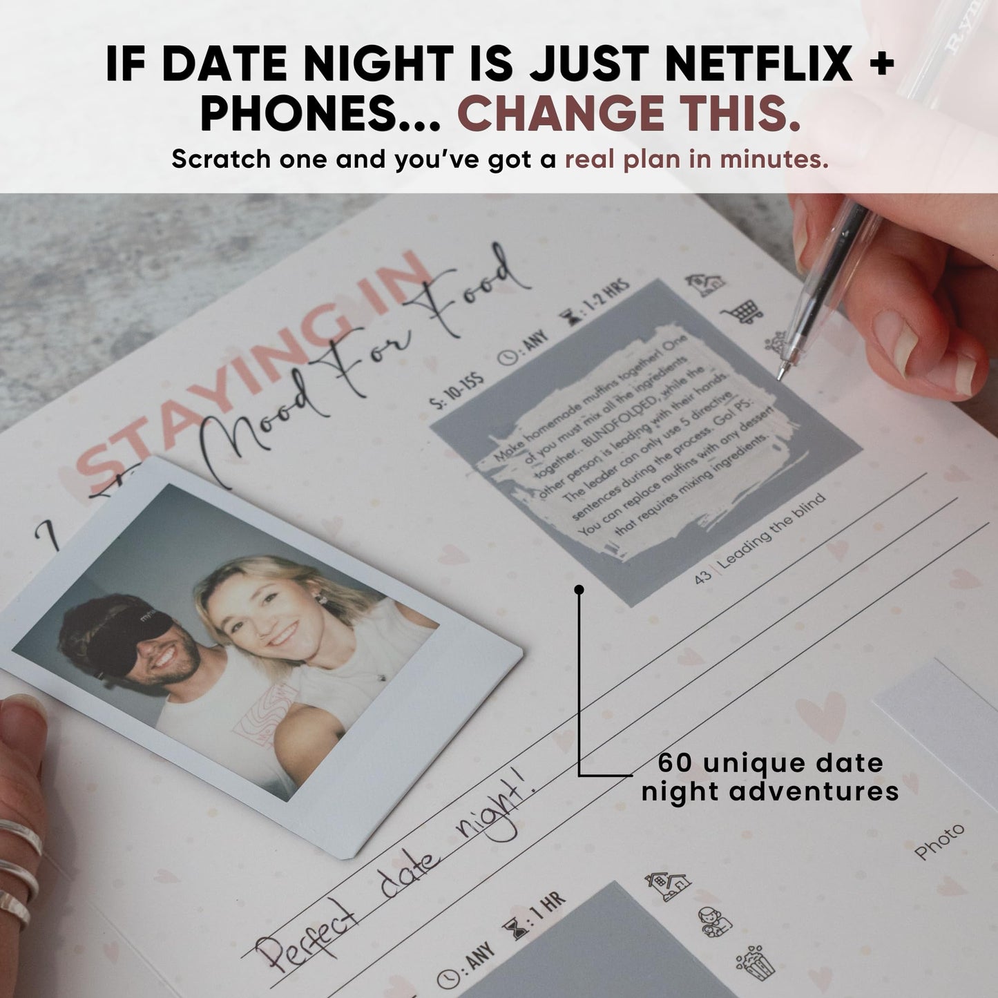 The Date Night Book - 60 Scratch-Off Date Night Ideas & Unique Adventures for Couples, Valentine's Day Gift, Gifts for Him, Romantic Couples Gift, Anniversary or Wedding Gift