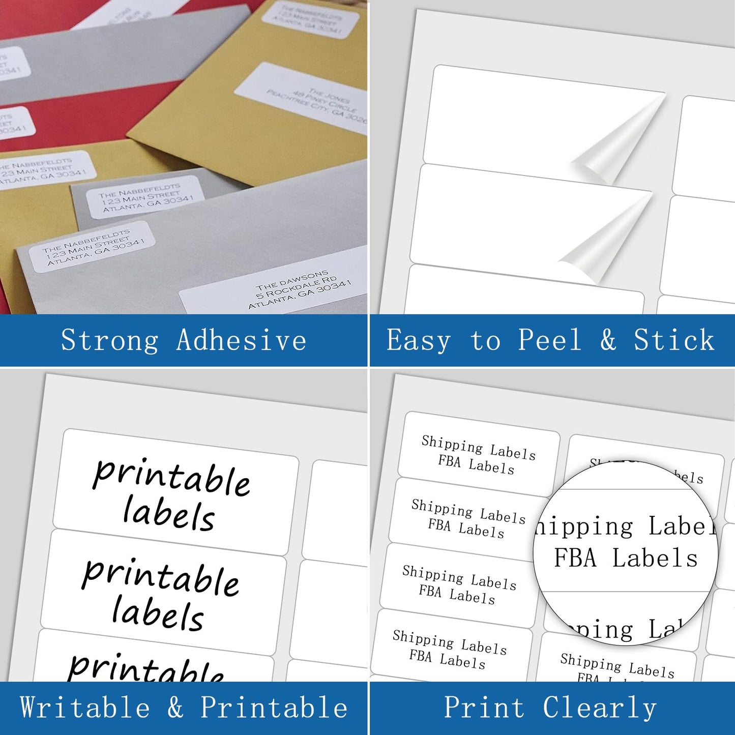 BESTIKER 1”x 2-5/8” Address Labels 30 per Sheet, FBA Barcode Labels Mailing Labels for Inkjet Laser Printers, 15000 Labels Sticker Paper Printable White Template 5160 8160 (500 Sheets)