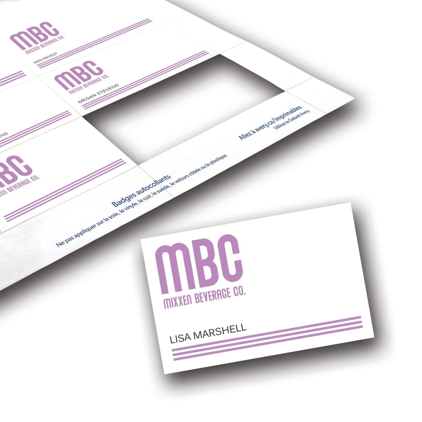 Name Badge Insert Refills, Cardstock, 3" x 4", White