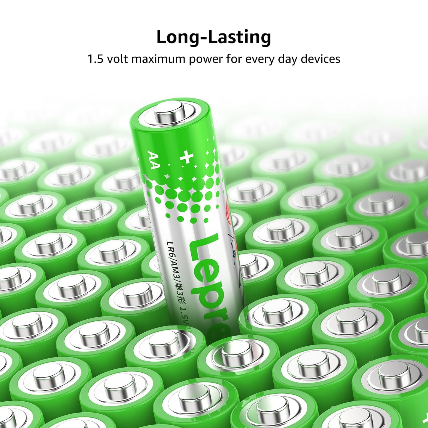 Lepro AA Batteries 100 Count, Double A Alkaline Batteries with Ultra Long-Lasting Power, 1.5 Volt 2800mAh LR6, Holds Power Up to 5 Years, High-Performance, Leak-Proof, Corrosion-Resistant