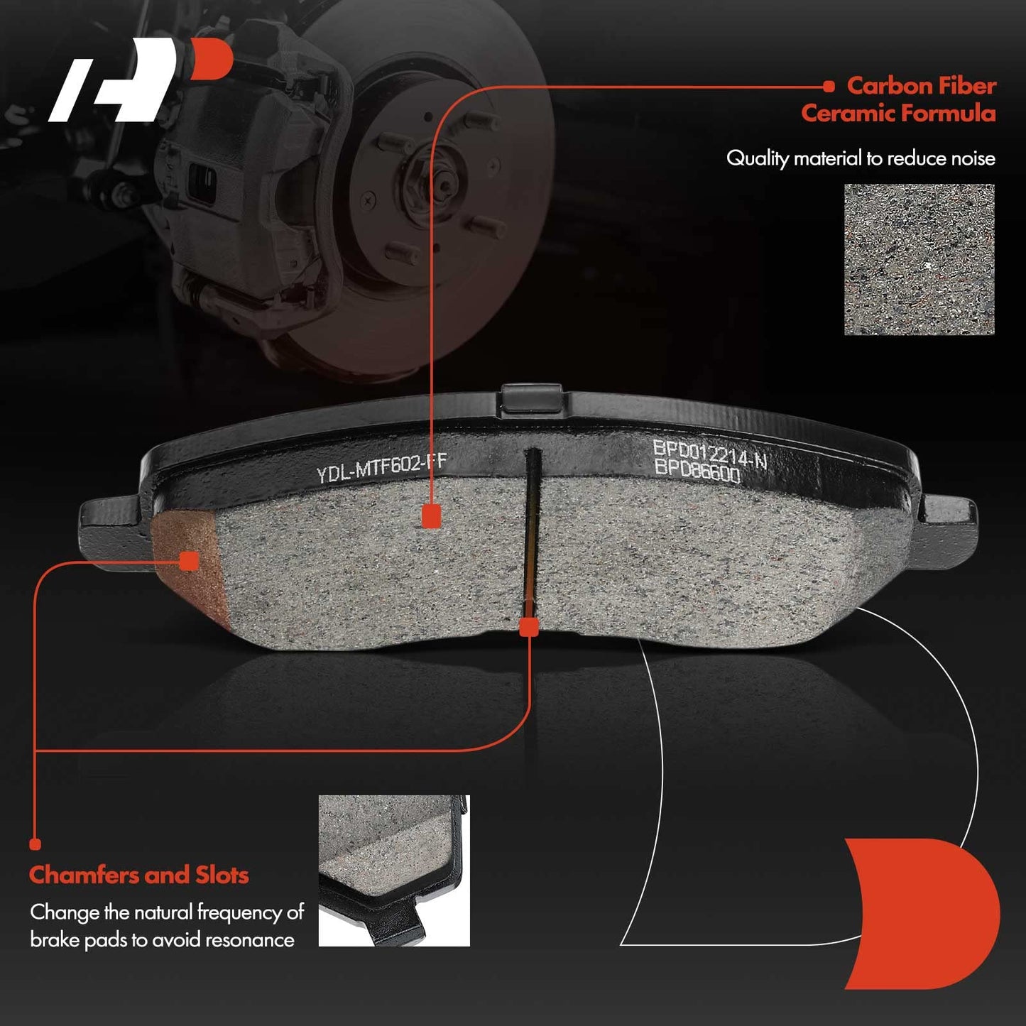 A-Premium Front Ceramic Disc Brake Pads Set Compatible with Select Chrysler, Dodge, Jeep and Mitsubishi Models - 200, Sebring, Avenger, Caliber, Stratus, Compass, Patriot, Eclipse, Galant, Lancer, RVR