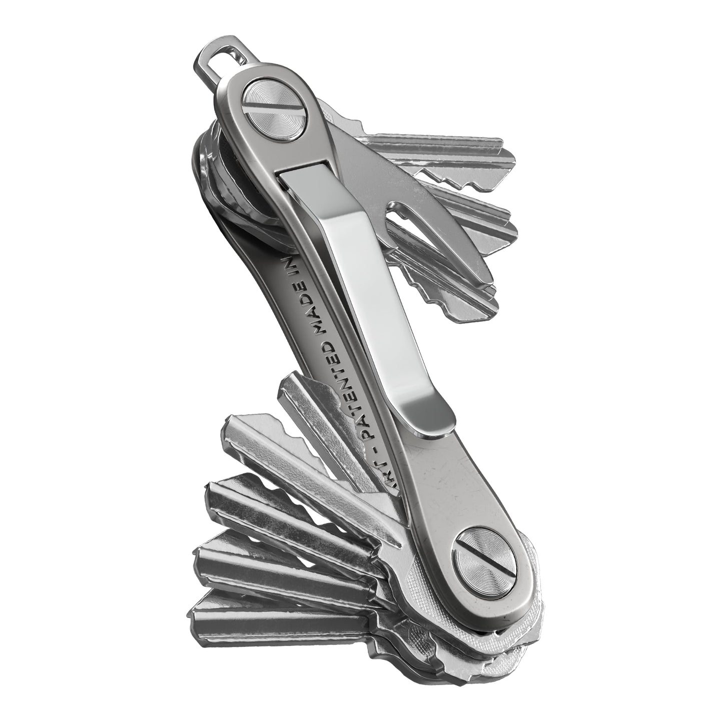 Keysmart Rugged - Multi-Tool Key Holder with Bottle Opener and Pocket Clip (Up to 14 Keys, Titanium)