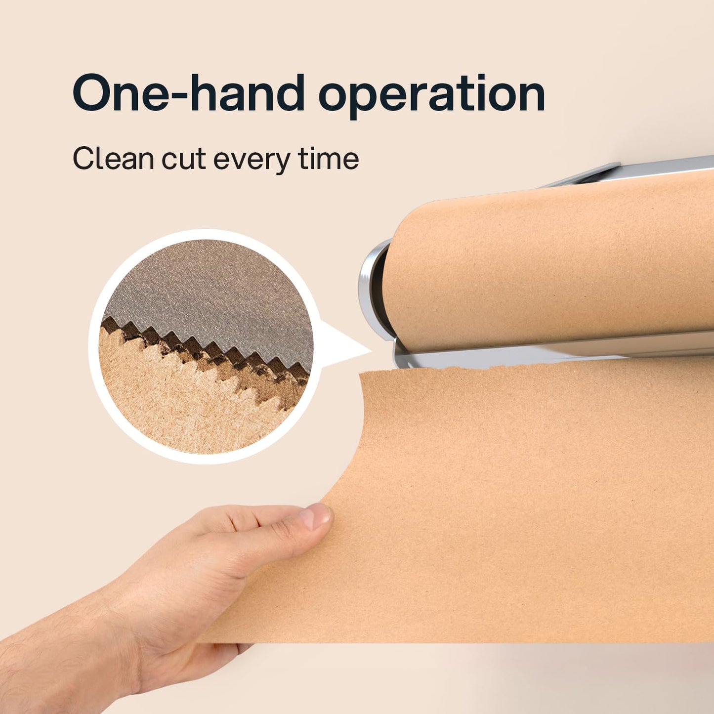 Butcher Paper Dispenser with Cutter - Large Holder for Gift Wrapping Craft Freezer Sublimation Paper Roll - Wall Mount or Tabletop - Steel Non-Slip Cutter with Serrated Blade (24-Inch)