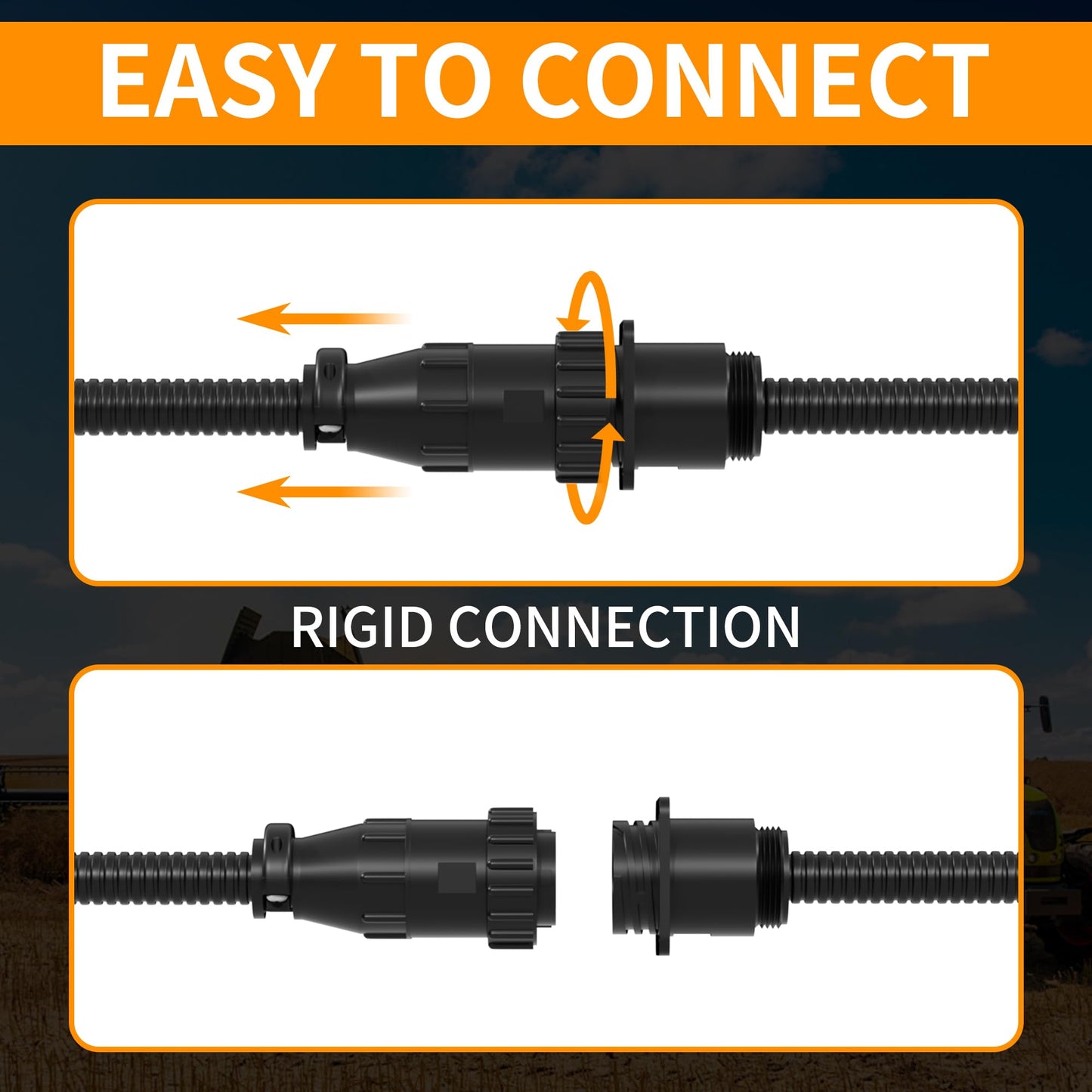 RVMARINEPAT 3 Pin Auxiliary Power Connector 3 Pin Auxiliary Cable 187103A1 & A-RE48525 Tractor Replacement Socket Outlet, Fits John Deere Power Connector & Case-IH Tractor, Replace Cotton Picker