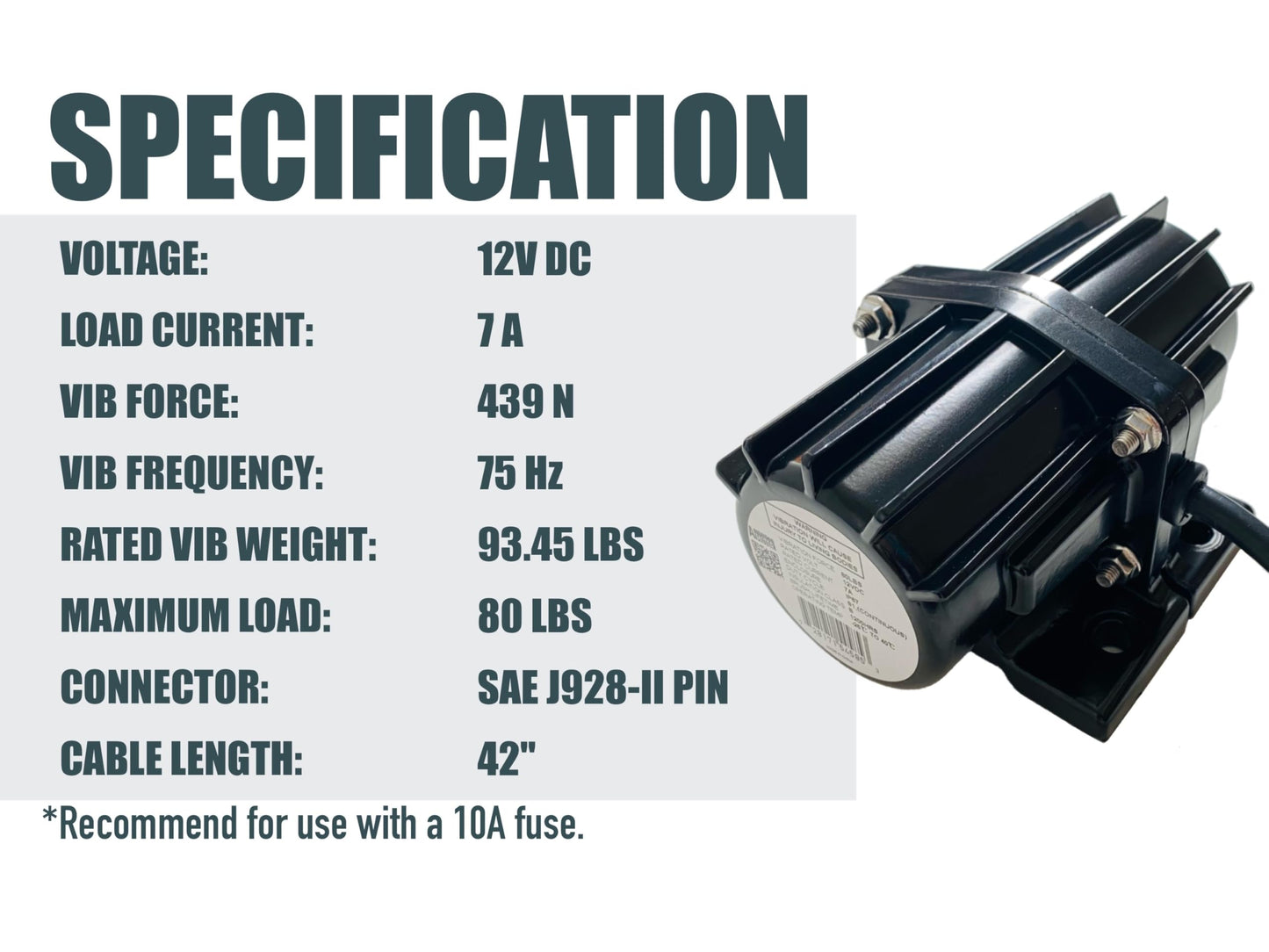 AMBITIONMOTOR Salt & Sand Vibrator 80LBS 50W DC 12V for Buyers Karrier Cougar SnowEx Trynex Meyers Spreaders