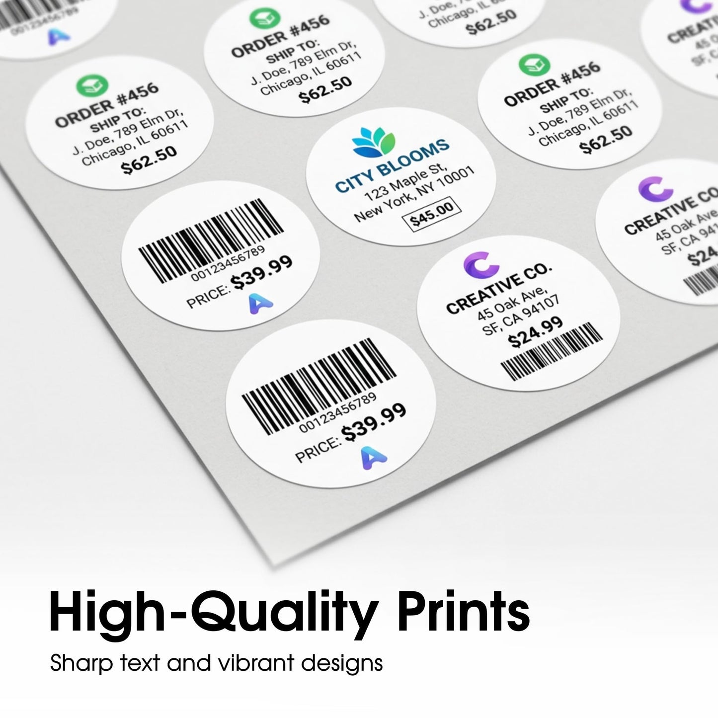 2" Circle Printable Labels Compatible with Inkjet and Laser Printers - 250 Sheets, 5000 Matte White Round Stickers for Product Labeling, Packaging, Organization - Spartan Industrial Template C004