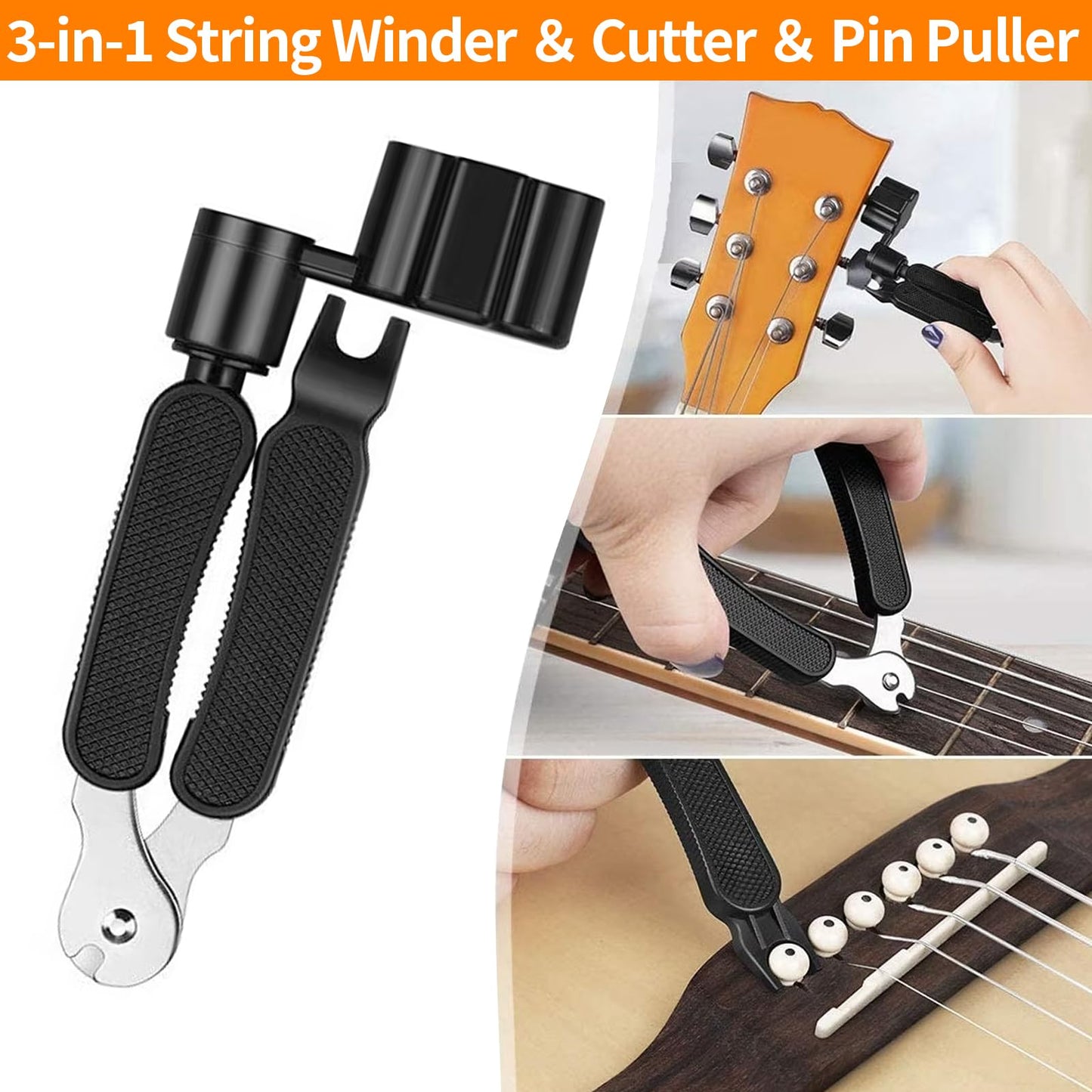 132 PCS Guitar Repair Maintenance Tool Kit, Guitar Repair Tool Kit with Carry Bag, Intonation Adjustment and Repairing, Cleaning Maintenance Accessories Set for Acoustic Electric Guitar Bass Ukulele
