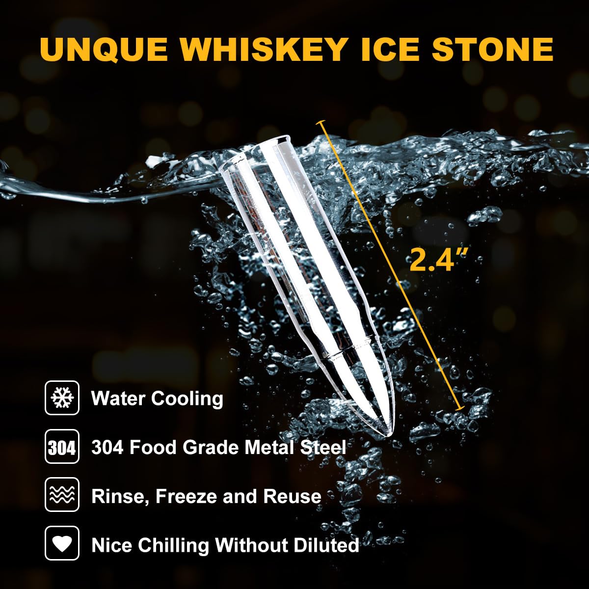 Gifts for Men, Father's Day Anniversary Birthday Gifts Ideas for Men Dad Him Husband Boyfriend, Stainless Steel Whiskey Stones and Whiskey Glasses Set, Cool Whiskey Bourbon Gifts for Men