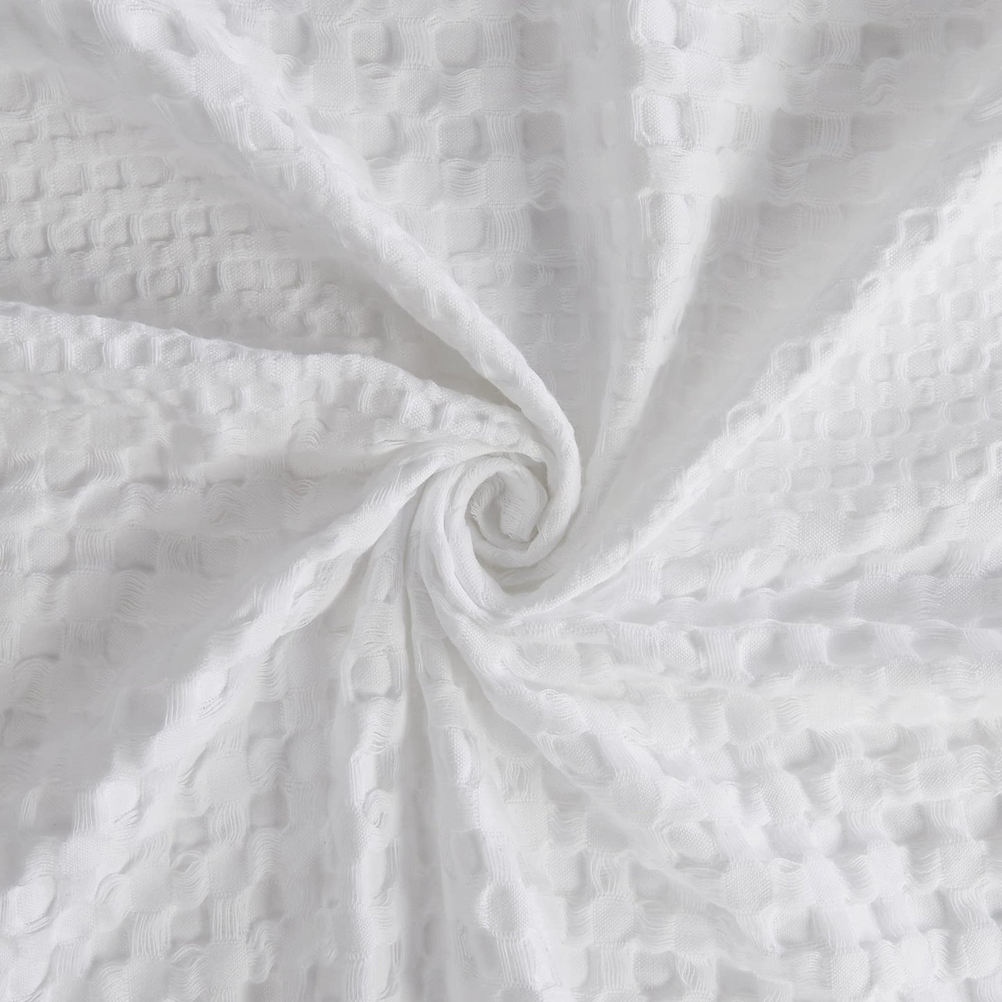 Madison Park Arlo 100% Cotton Shower Curtain, Texture Waffle Weave Design 800 GSM Hotel Quality, Soft Trendy Bathroom Décor, Machine Washable, Bathtub Fabric Privacy Screen, 72" x 72", White