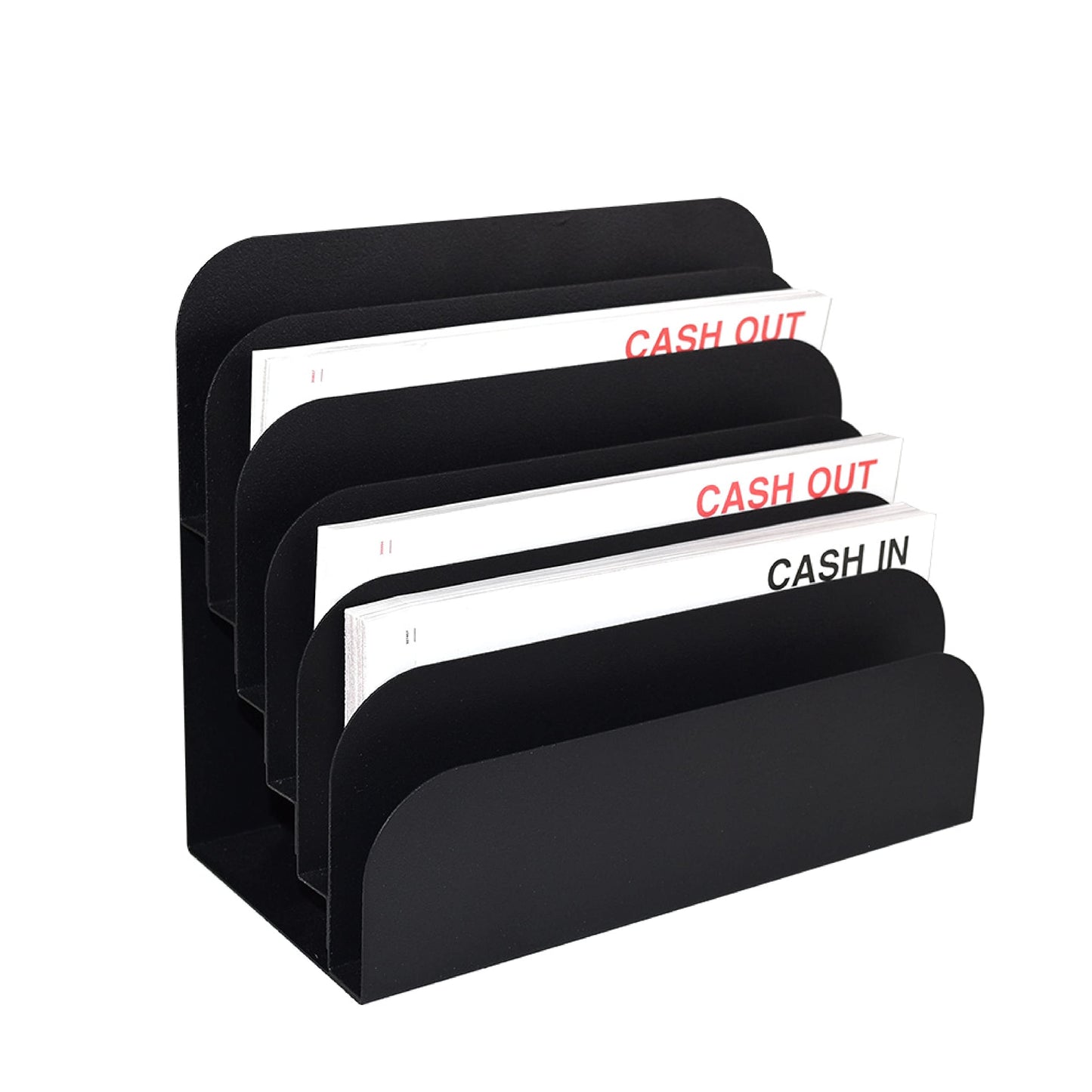 STEELMASTER by BankSupplies Steel Cashier Pad Rack – 6 Slot File & Desk Organizer, Paper Organizer, Black Powder Coat Finish, Scratch & Chip-Resistant - Forms, Applications, Deposit Slips & Checks