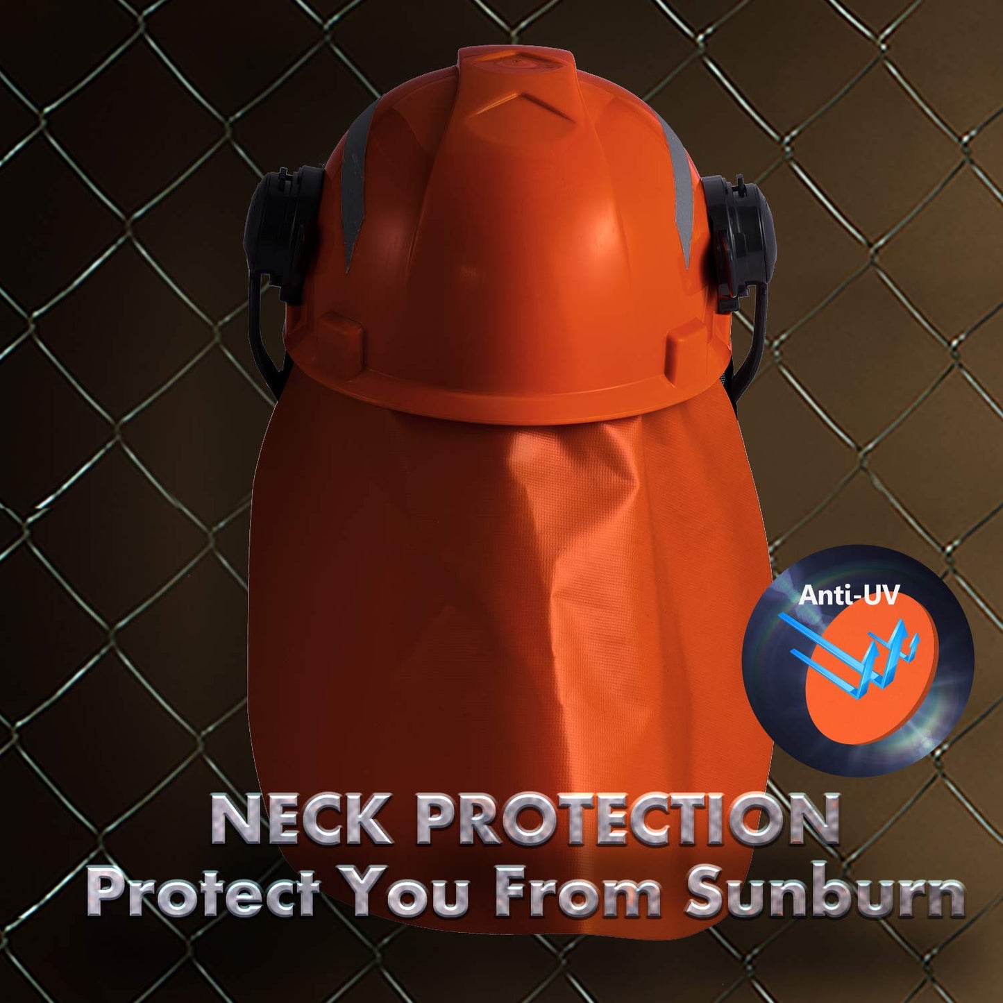 SAFEYEAR Forestry Hard Hat, Cap Style Chainsaw Safety Helmet with 6 Point Ratchet Suspension for Women & Men, with Accessories Adjustable Ear Muffs & Face Shield Visor, Neck Shade (Orange 1 Unit)